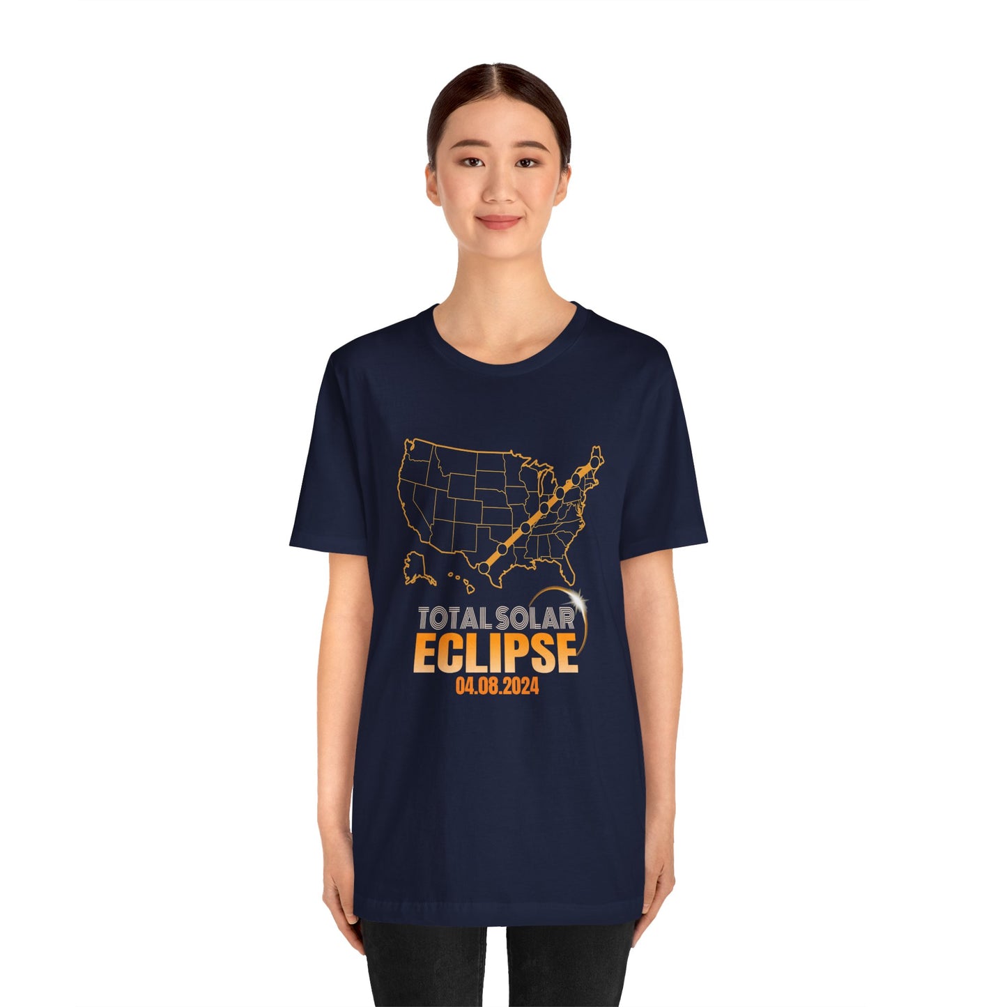 Cross Country Total Solar Eclipse 04.08.2024 Commemorative Unisex T-Shirt