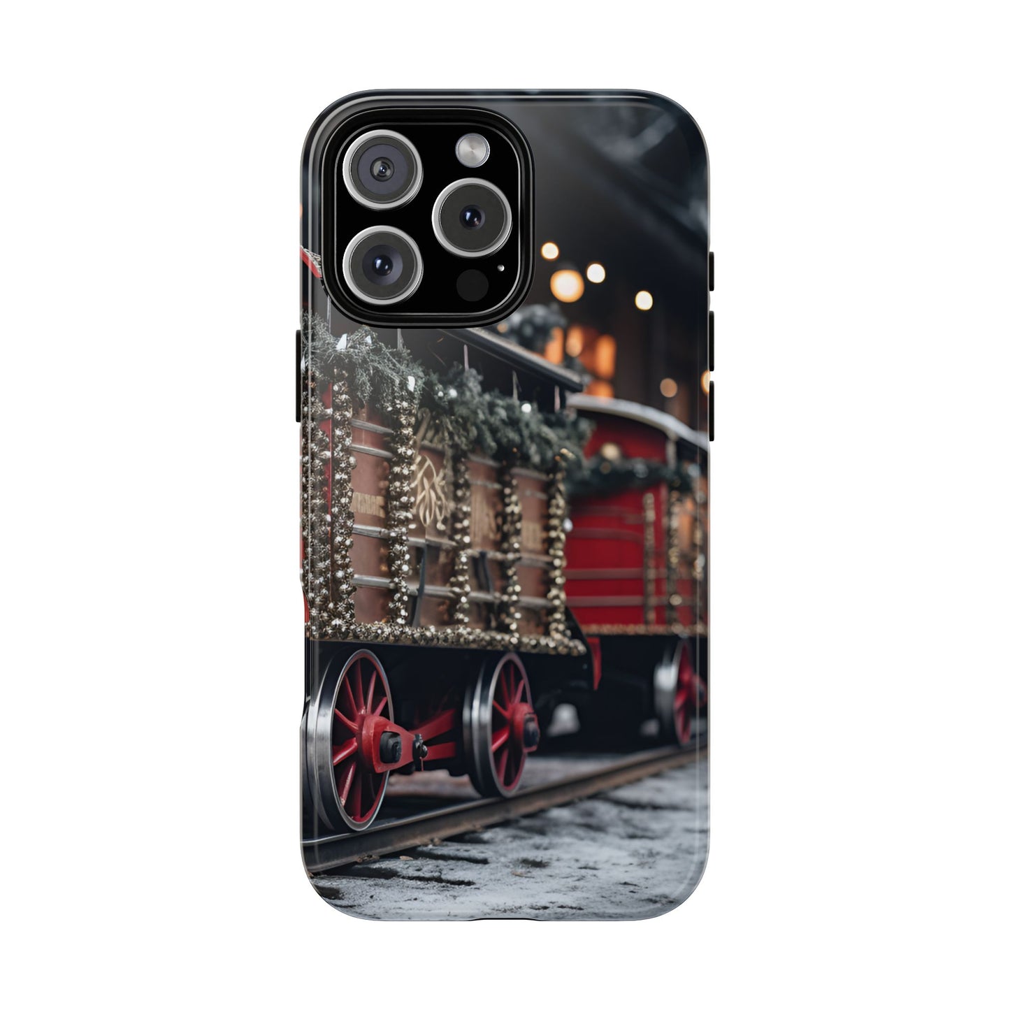 Christmas Train Phone Case – Festive Holiday Railroad Design, Vintage Winter Scene Protective Cover