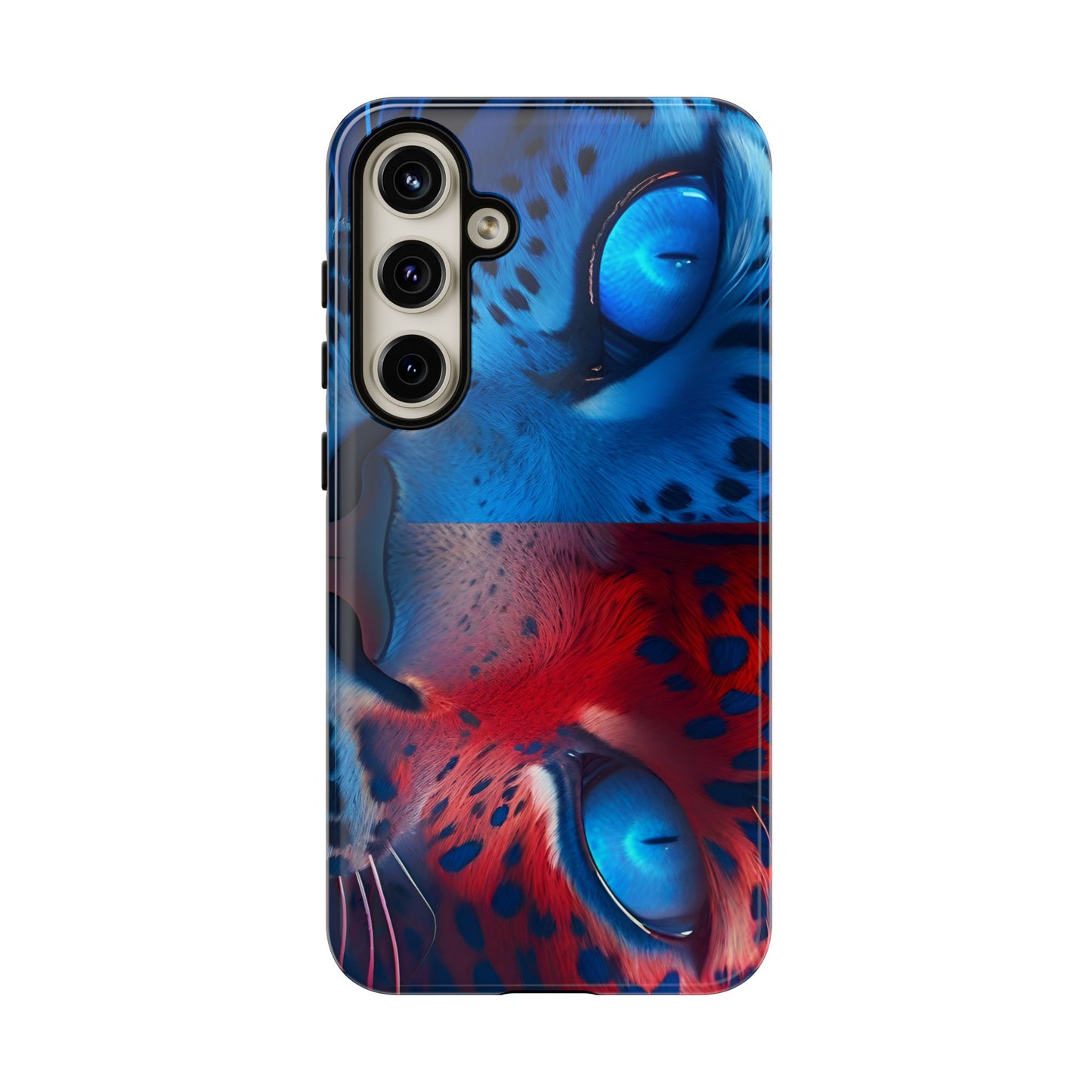 Samsung Galaxy Blue Red Tiger Tough phone Cases