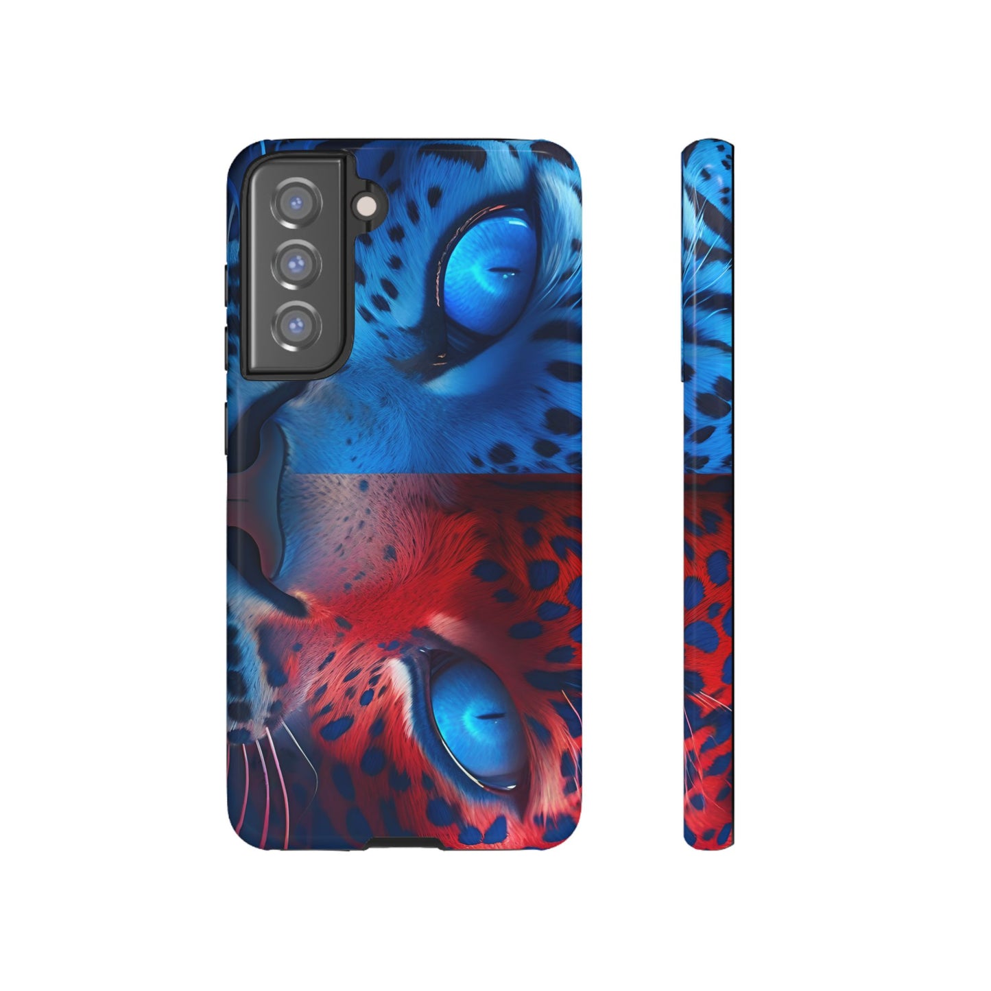 Samsung Galaxy Blue Red Tiger Tough phone Cases