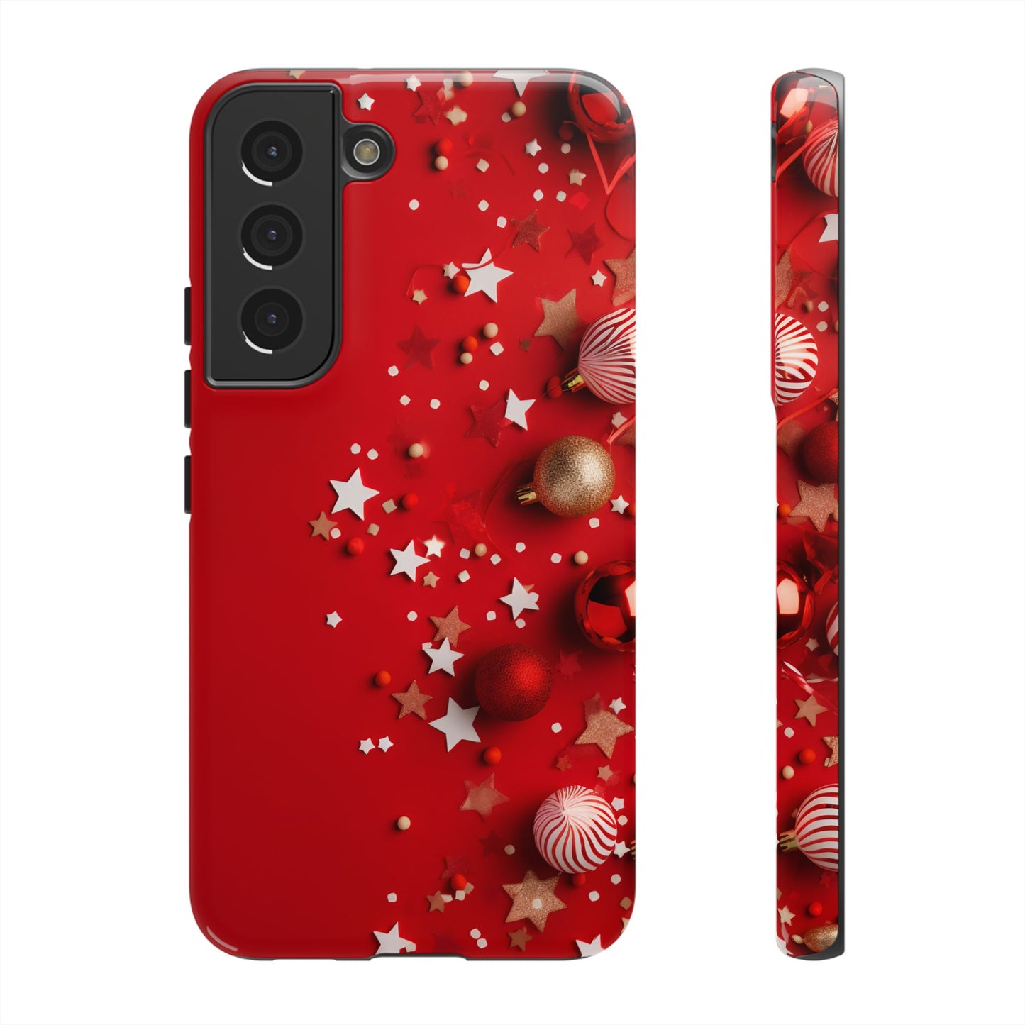 Luxury Red Christmas Decor Phone Case – Decorative Wrap-Inspired Design, Stylish Holiday Cover