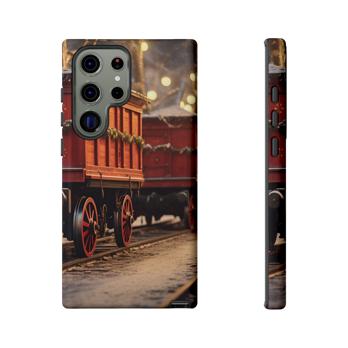 Festive Train Journey Phone Case – Christmas-Themed Locomotive Design, Elegant Holiday Protection