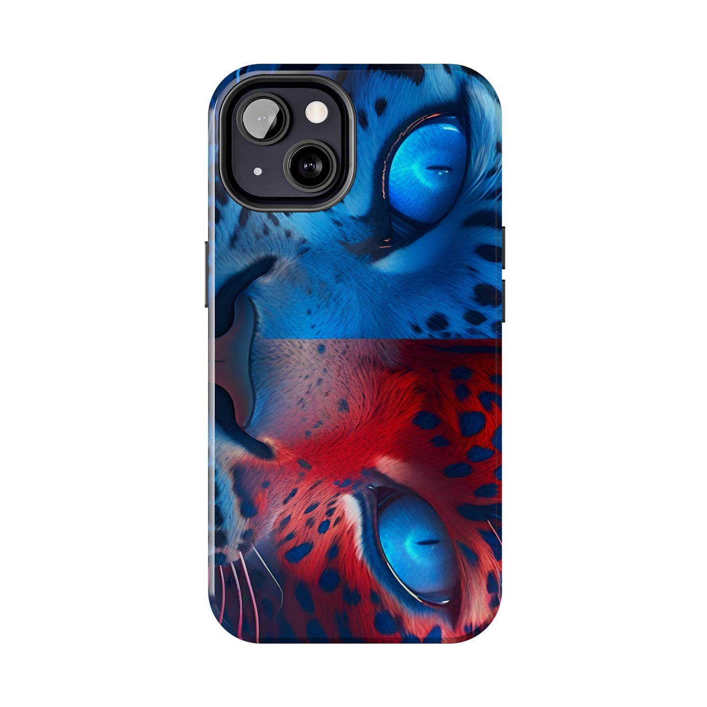 Blue Red Tiger Tough iPhone Cases