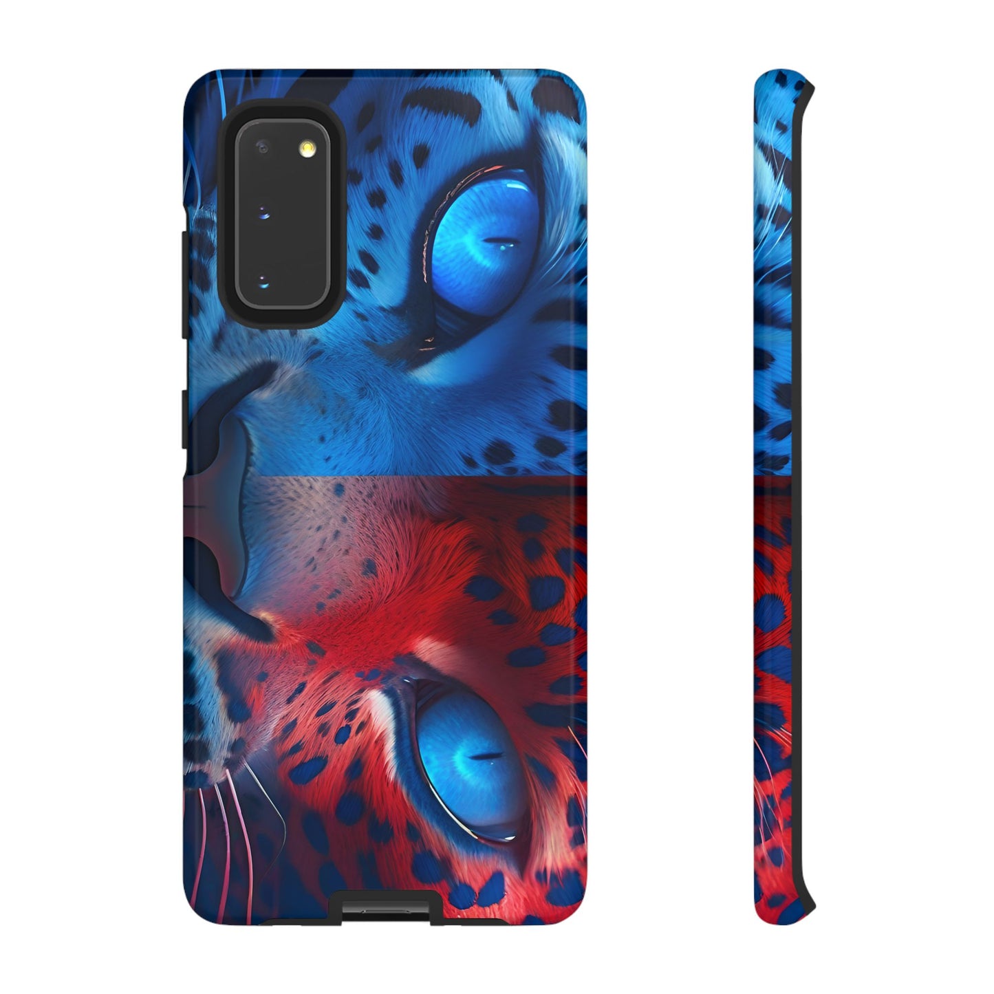 Samsung Galaxy Blue Red Tiger Tough phone Cases