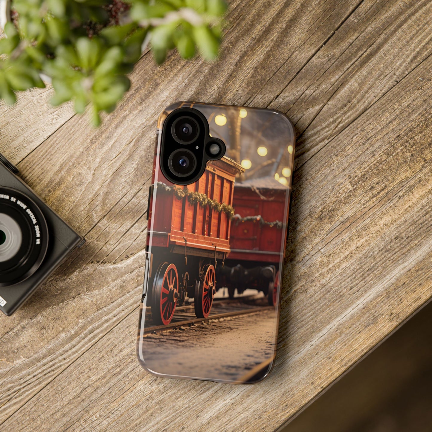 Festive Train Journey Phone Case – Christmas-Themed Locomotive Design, Elegant Holiday Protection