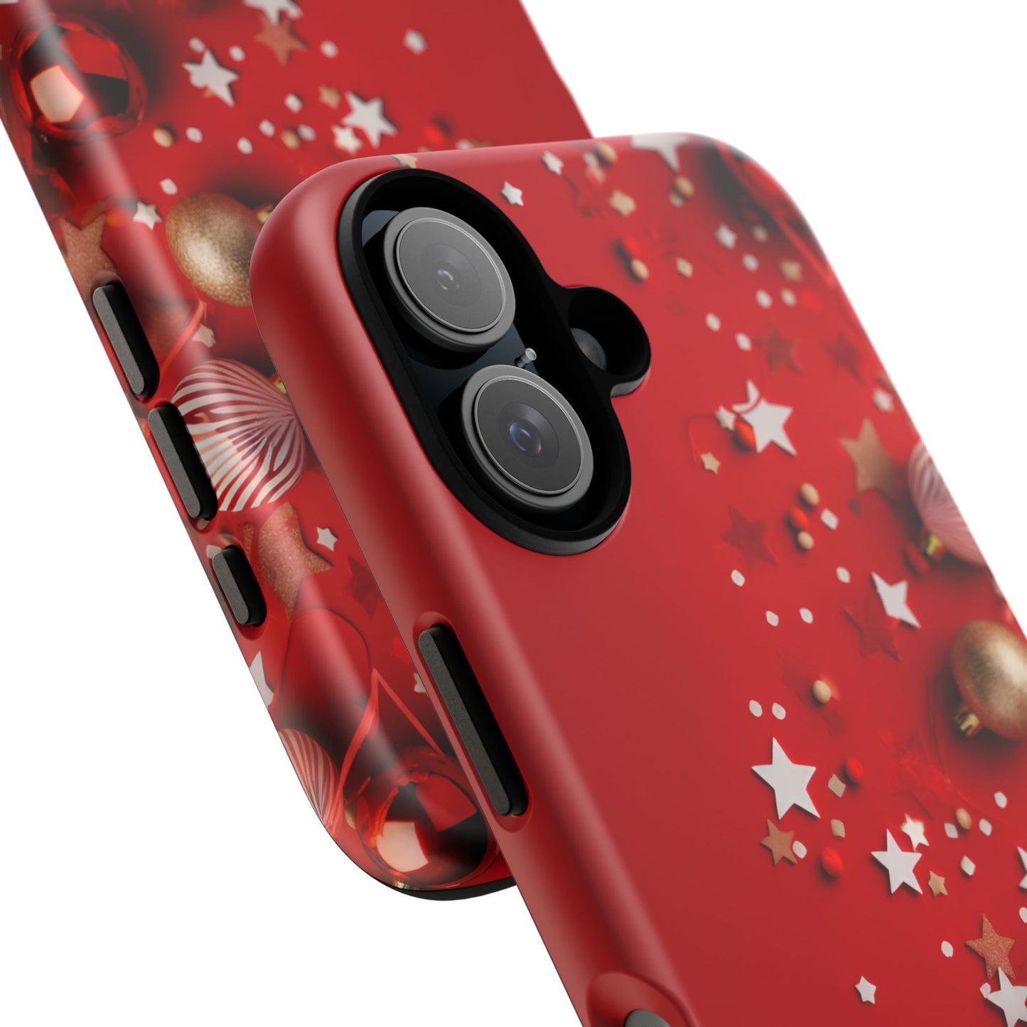 Luxury Red Christmas Decor Phone Case – Decorative Wrap-Inspired Design, Stylish Holiday Cover