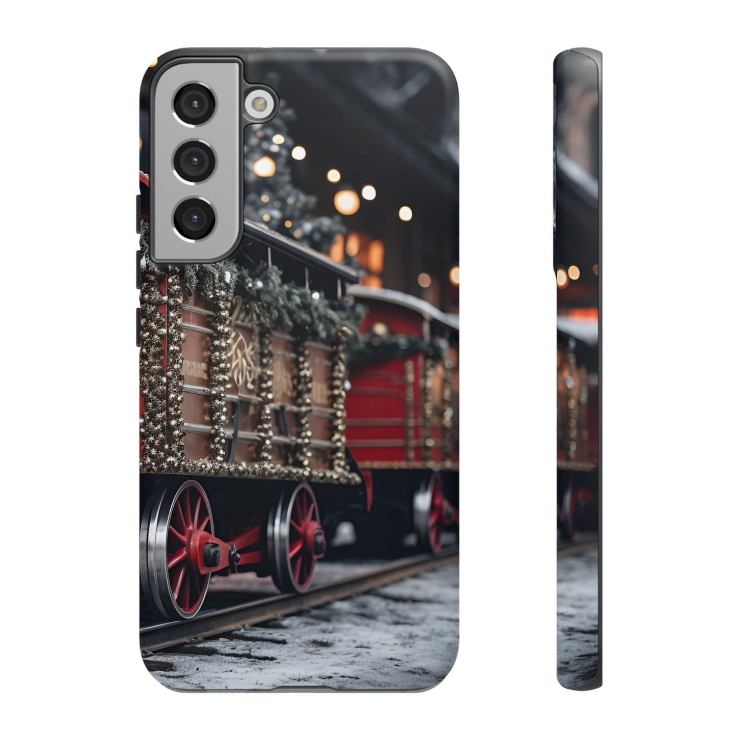 Christmas Train Phone Case – Festive Holiday Railroad Design, Vintage Winter Scene Protective Cover