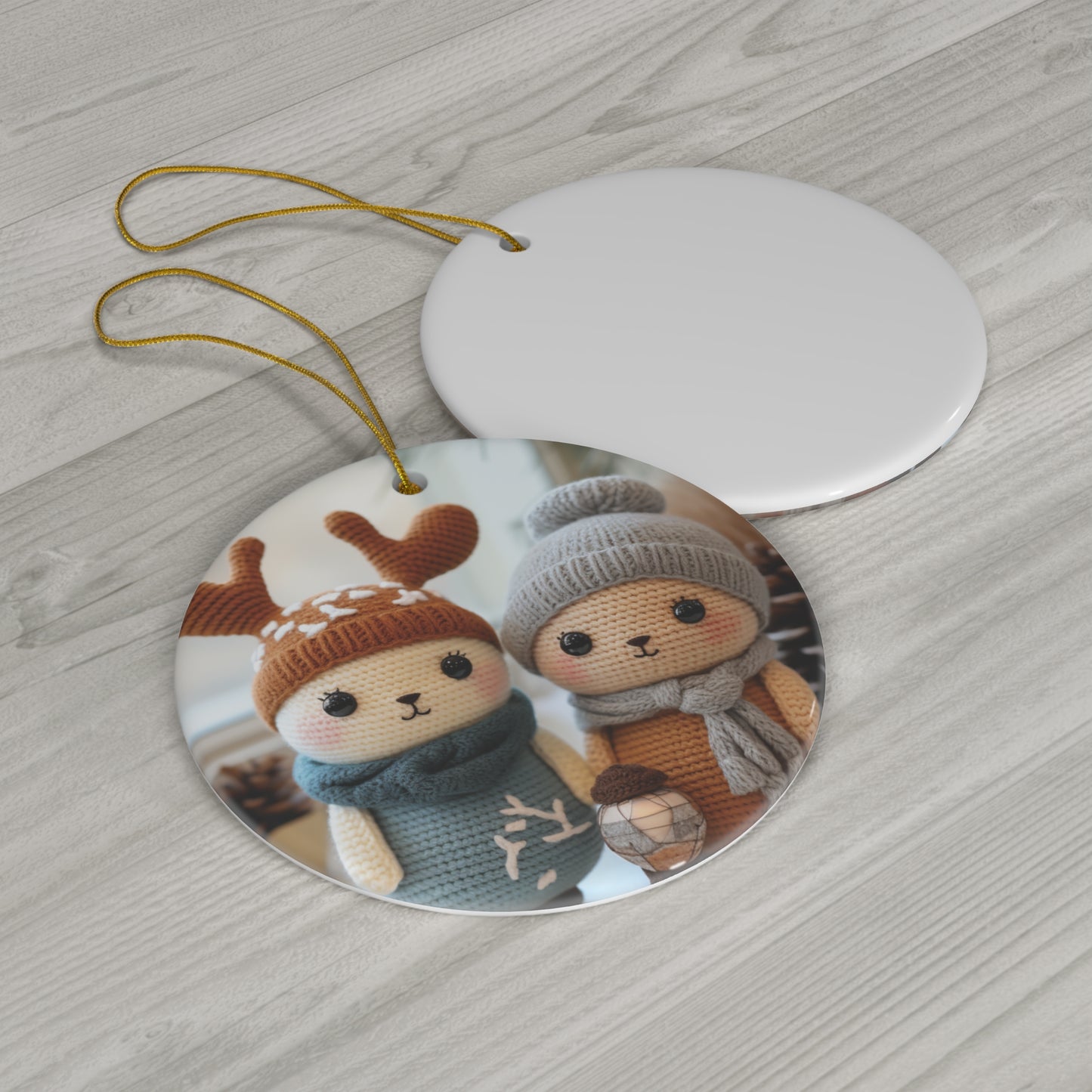 Christmas Snowman  and Reindeer Ornament, Festive Christmas Decoration, Holiday Tree Ornament