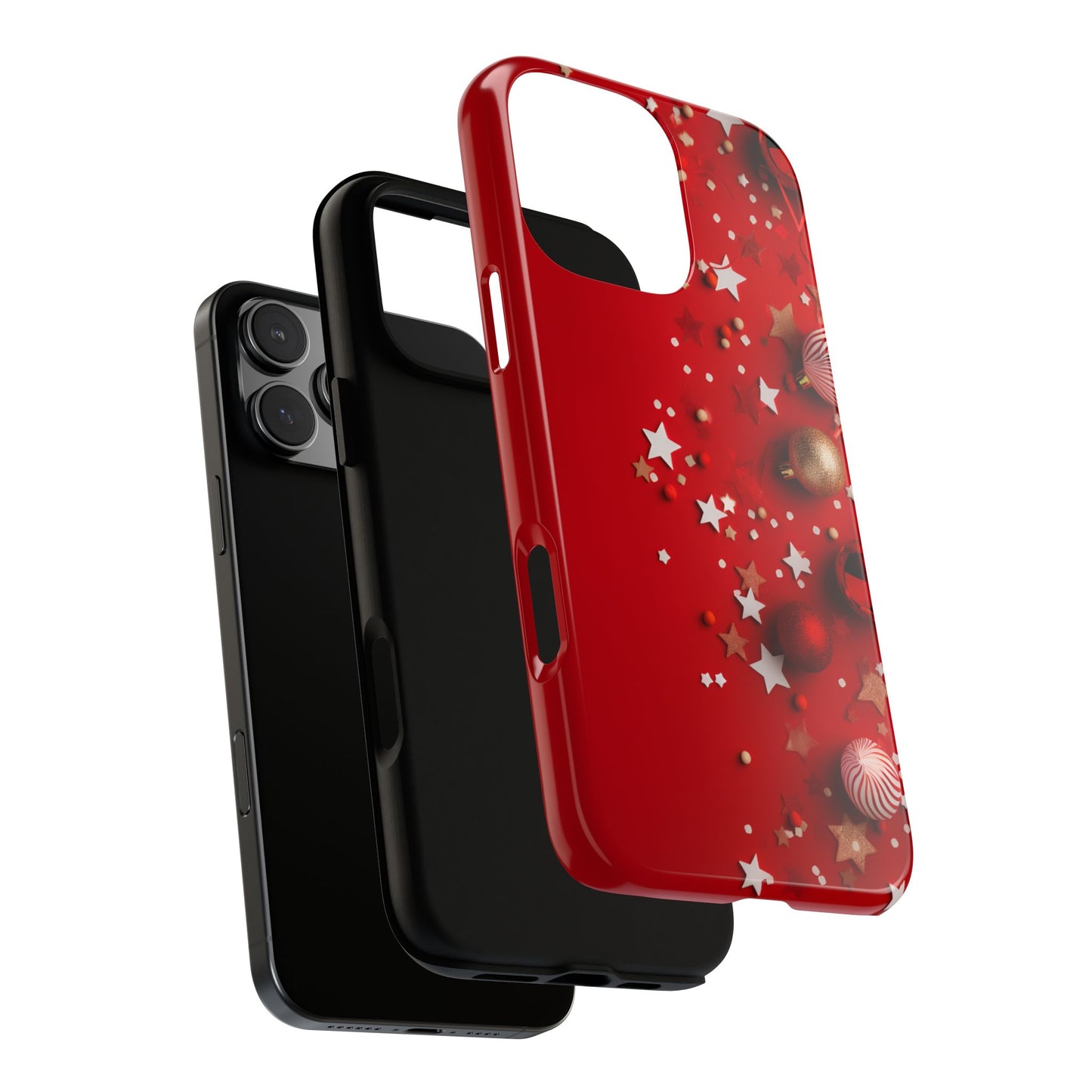 Luxury Red Christmas Decor Phone Case – Decorative Wrap-Inspired Design, Stylish Holiday Cover