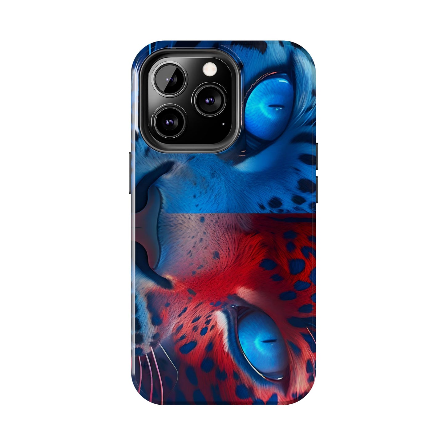 Blue Red Tiger Tough iPhone Cases