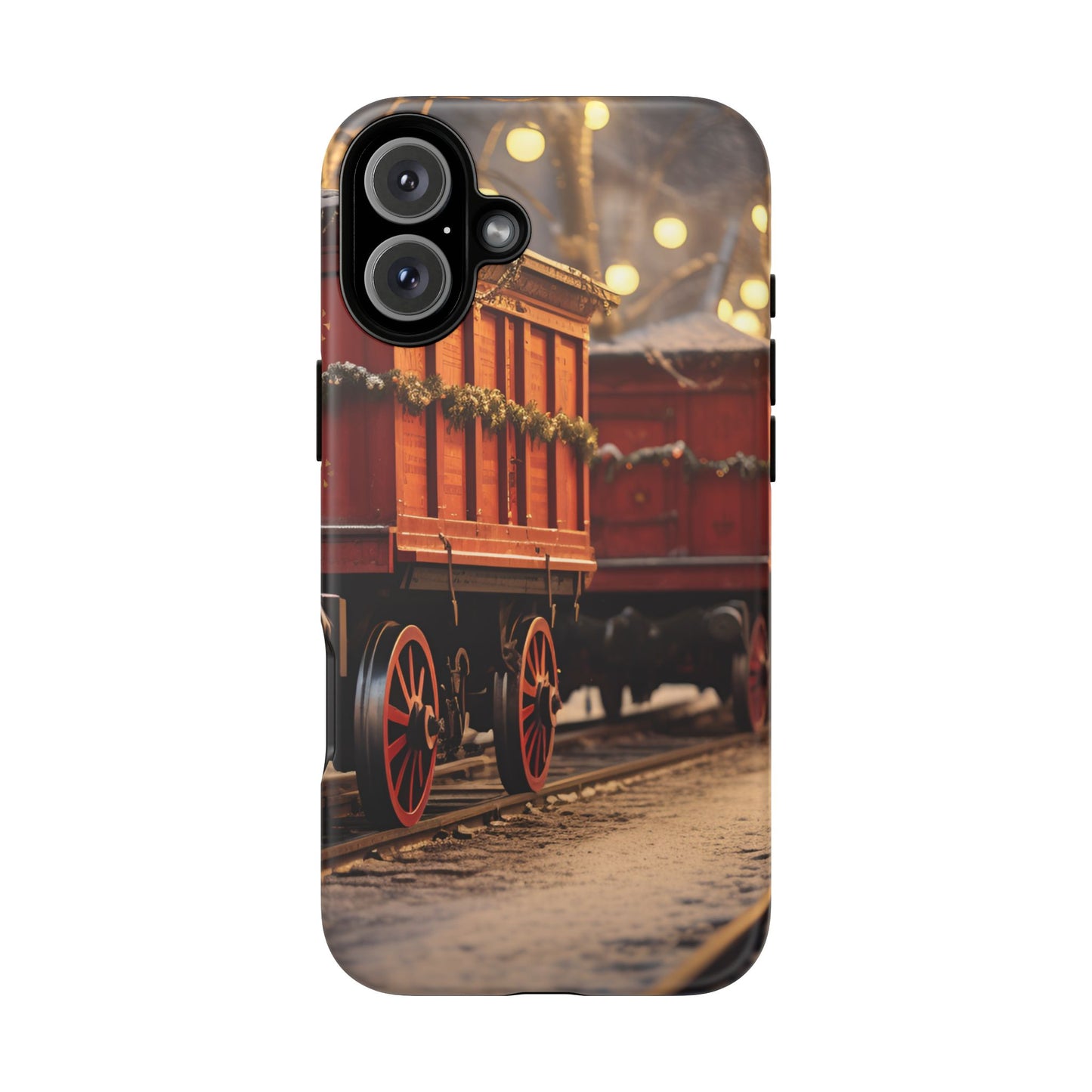 Festive Train Journey Phone Case – Christmas-Themed Locomotive Design, Elegant Holiday Protection