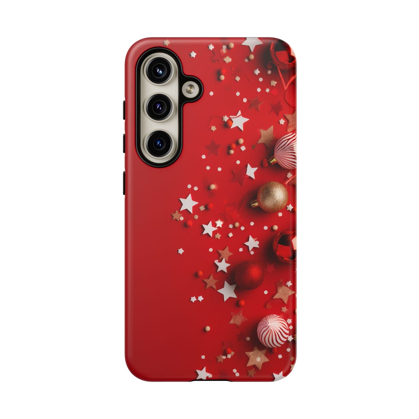 Luxury Red Christmas Decor Phone Case – Decorative Wrap-Inspired Design, Stylish Holiday Cover