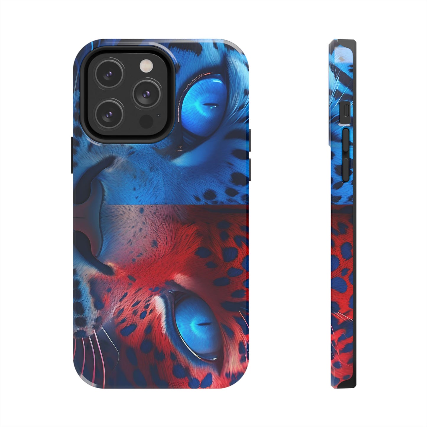 Blue Red Tiger Tough iPhone Cases