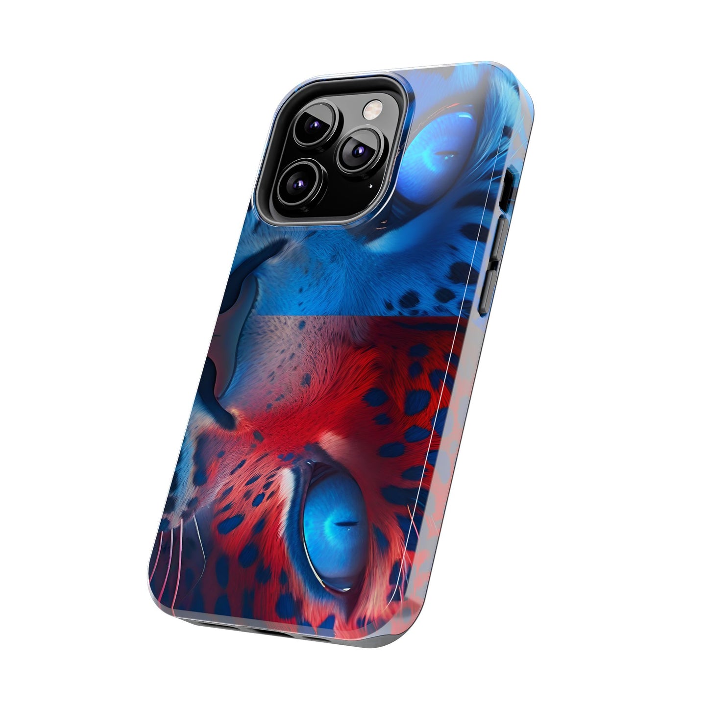 Blue Red Tiger Tough iPhone Cases