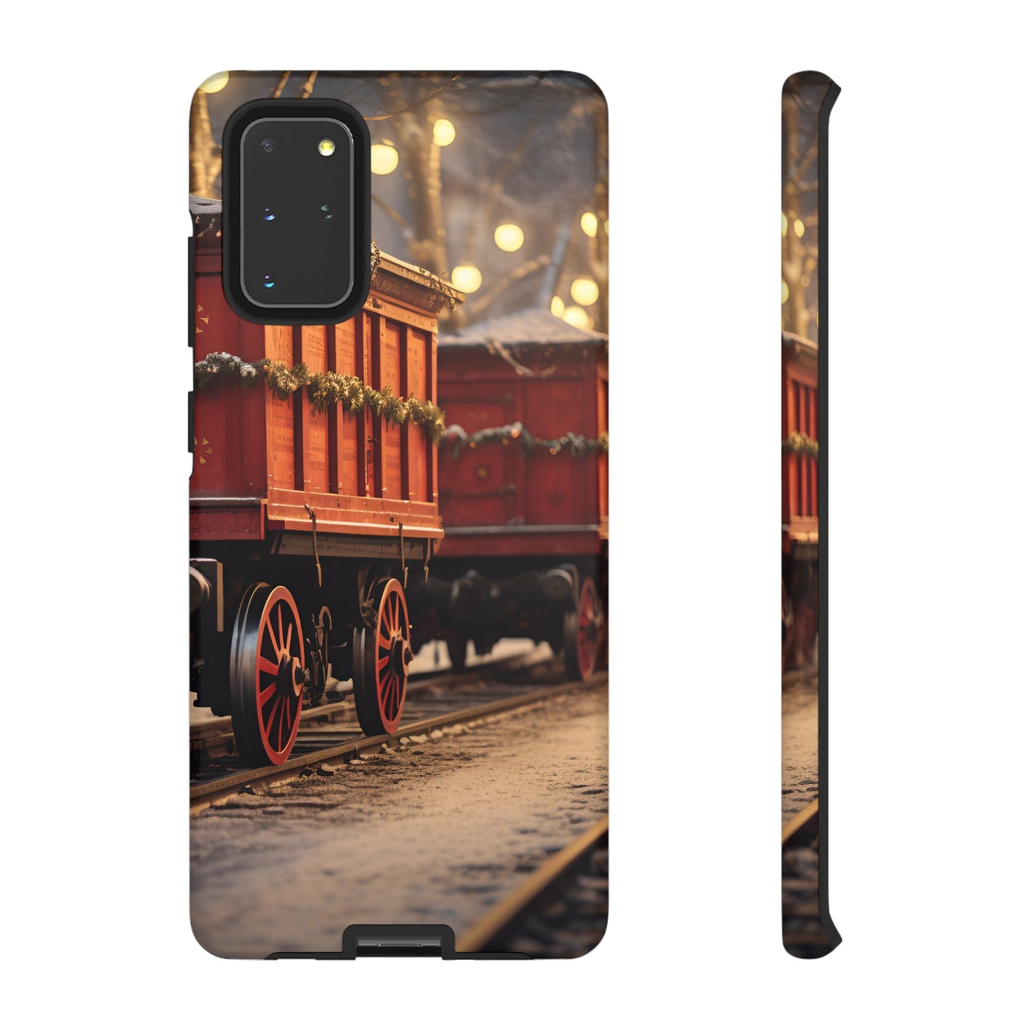 Festive Train Journey Phone Case – Christmas-Themed Locomotive Design, Elegant Holiday Protection