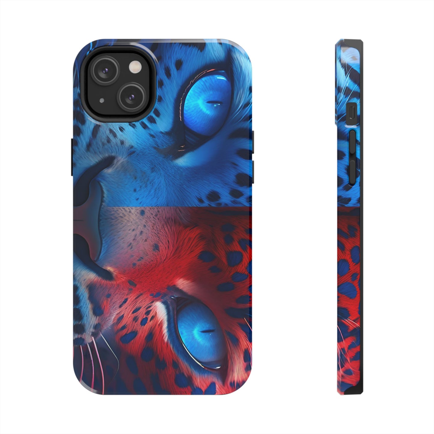 Blue Red Tiger Tough iPhone Cases