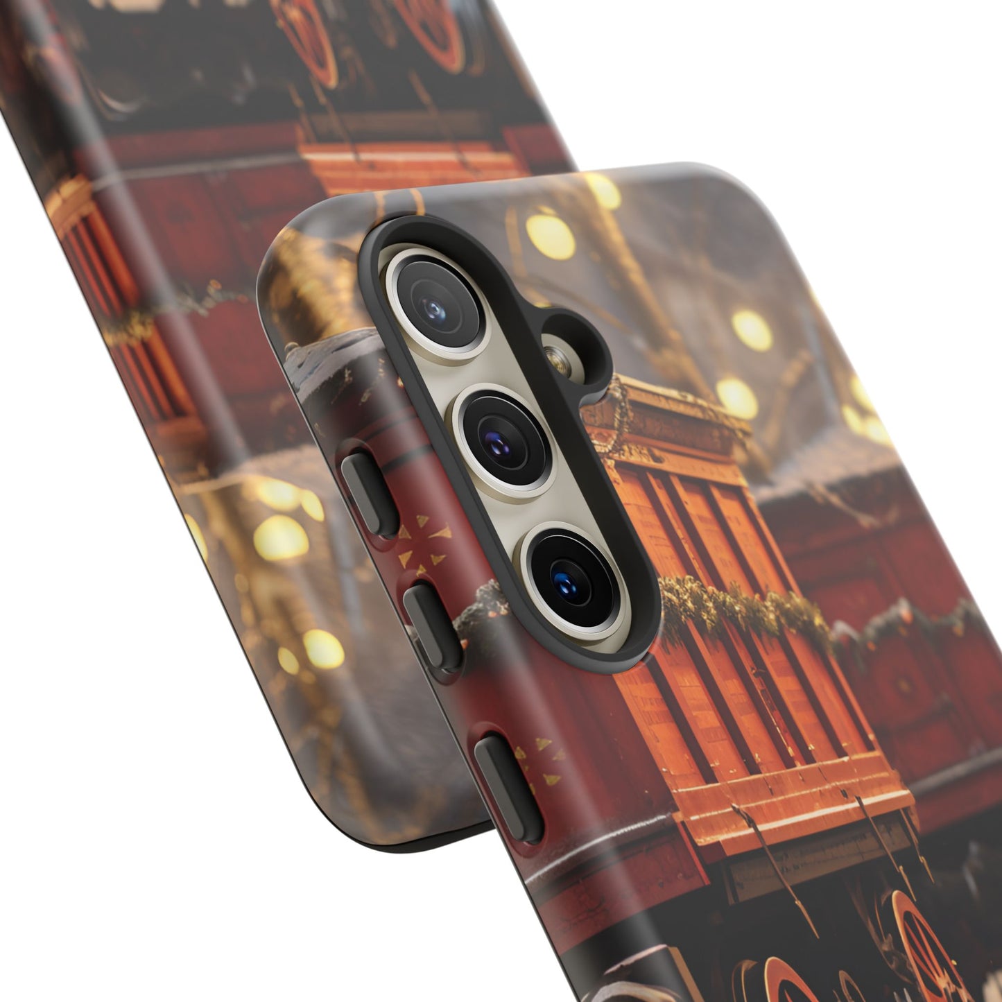 Festive Train Journey Phone Case – Christmas-Themed Locomotive Design, Elegant Holiday Protection