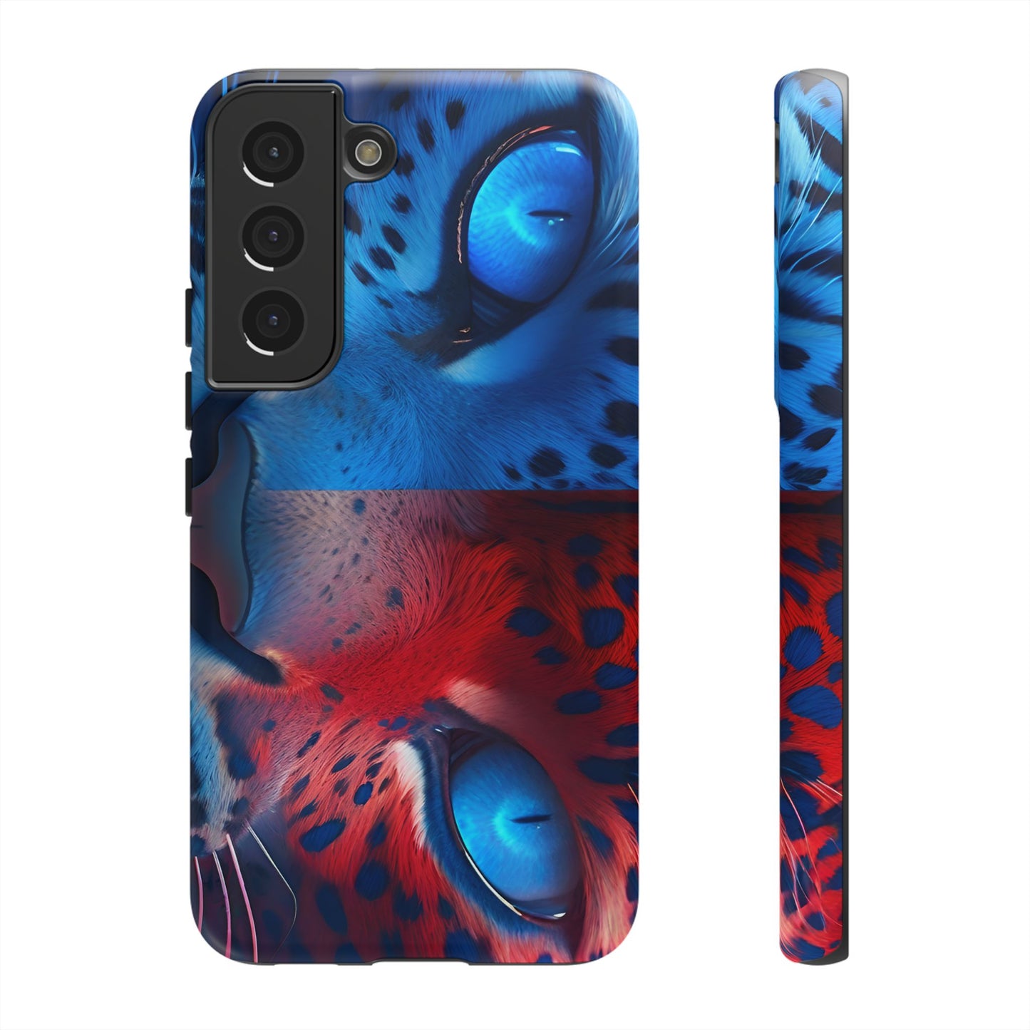 Samsung Galaxy Blue Red Tiger Tough phone Cases