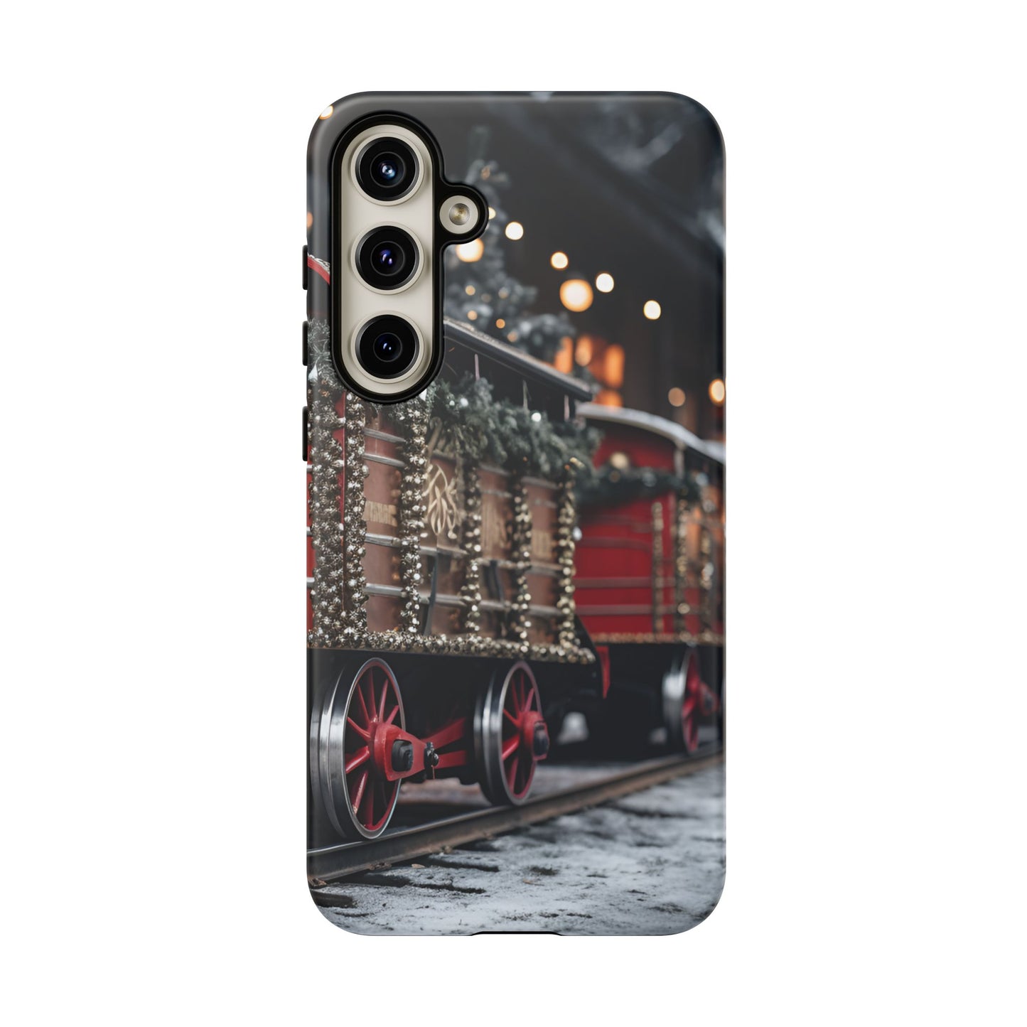 Christmas Train Phone Case – Festive Holiday Railroad Design, Vintage Winter Scene Protective Cover