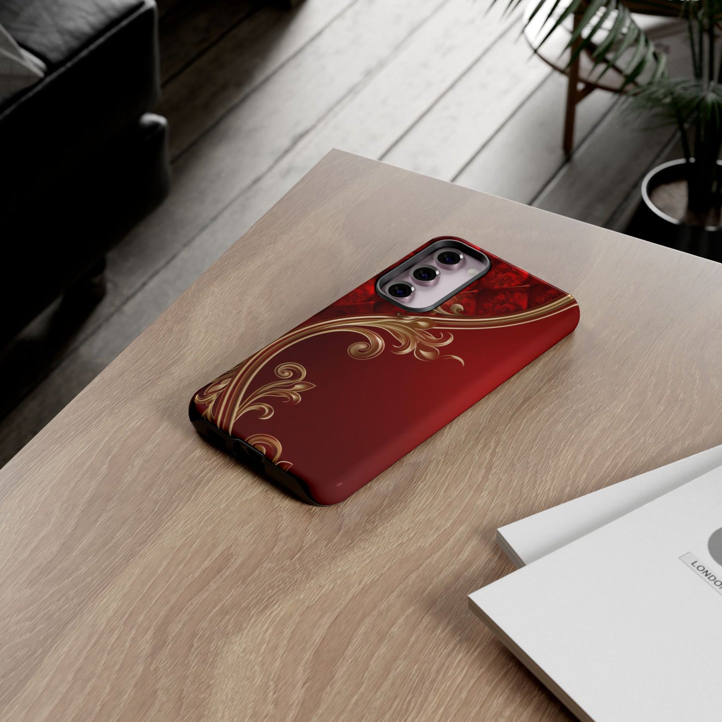 Luxury Red Christmas Phone Case – Festive Holiday Colors Design, Elegant Protective Cover