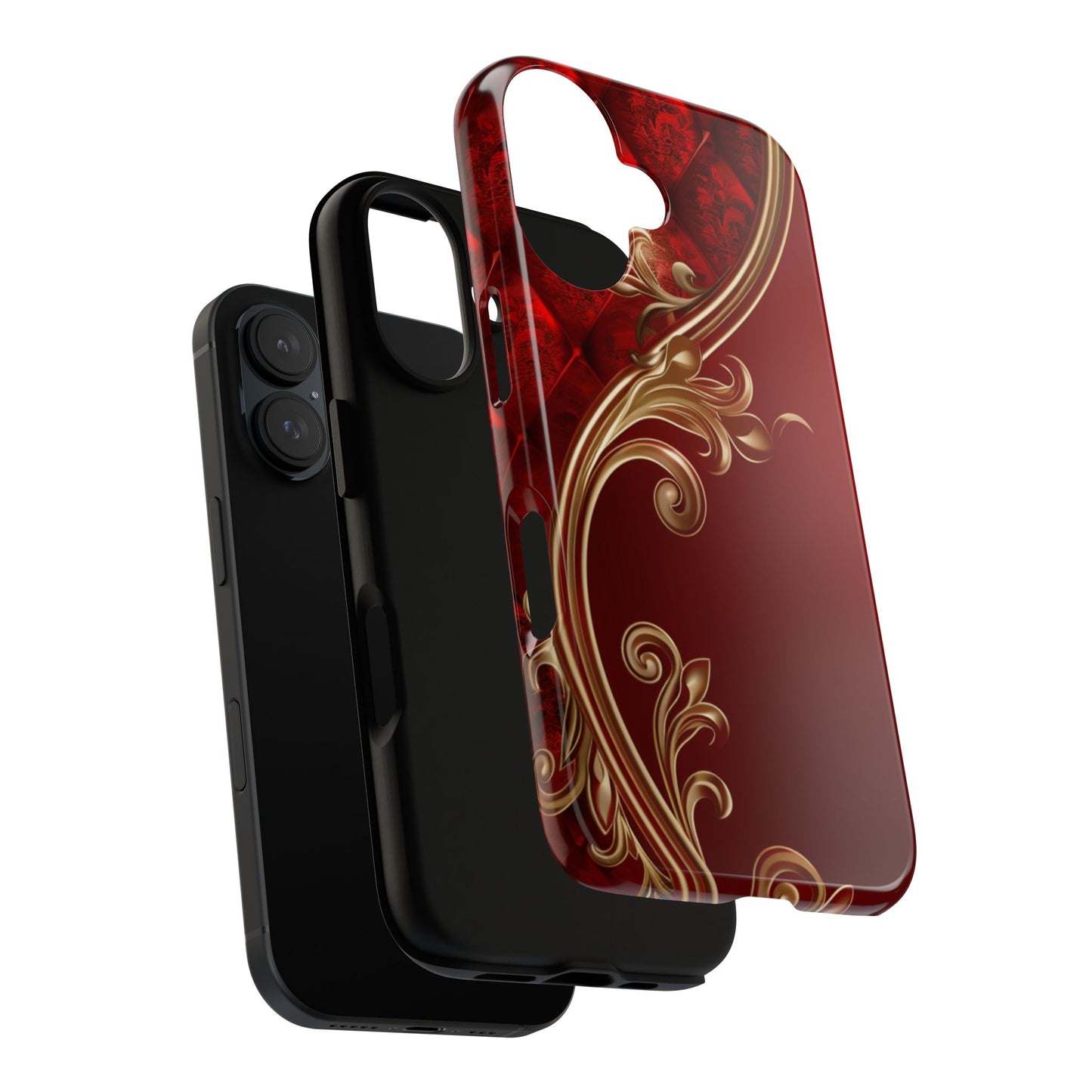 Luxury Red Christmas Phone Case – Festive Holiday Colors Design, Elegant Protective Cover