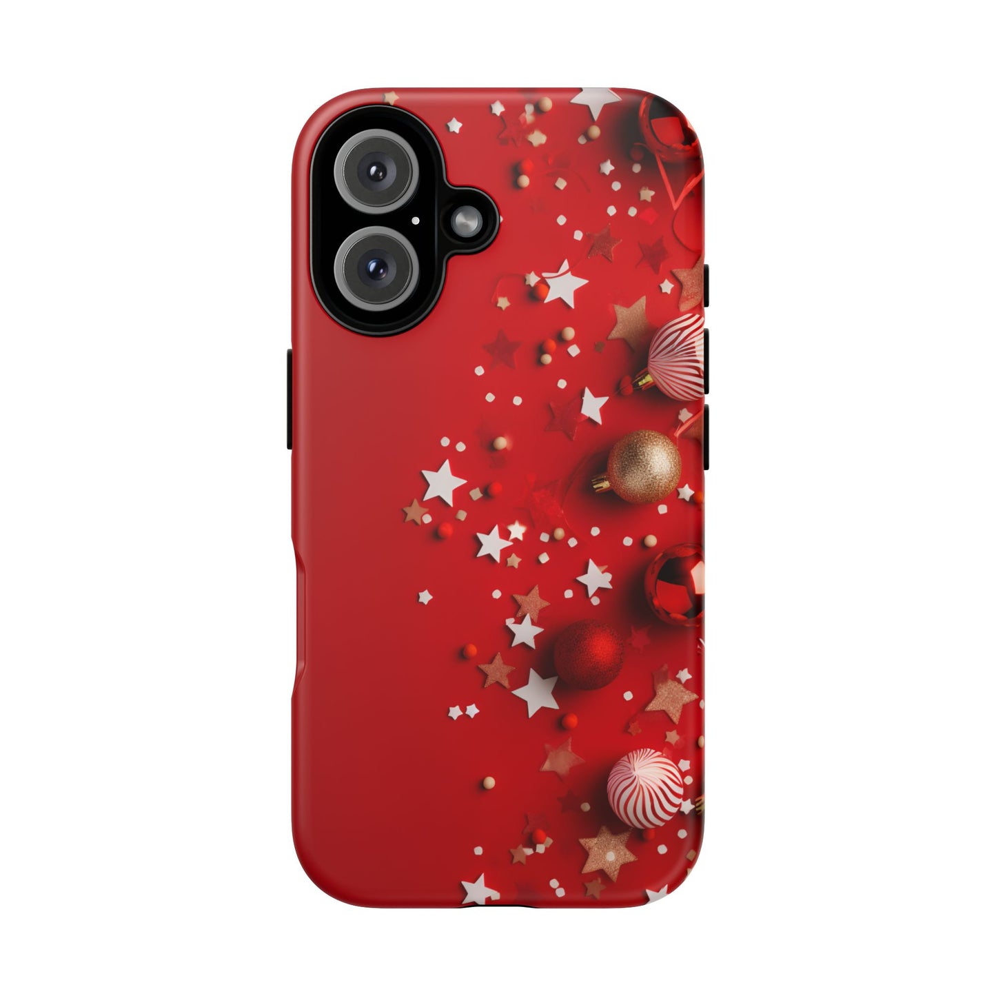 Luxury Red Christmas Decor Phone Case – Decorative Wrap-Inspired Design, Stylish Holiday Cover