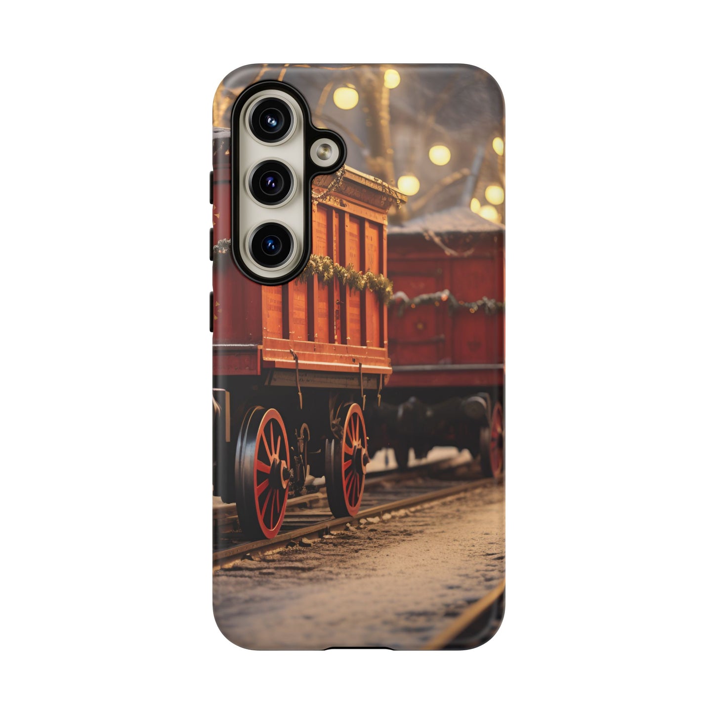 Festive Train Journey Phone Case – Christmas-Themed Locomotive Design, Elegant Holiday Protection