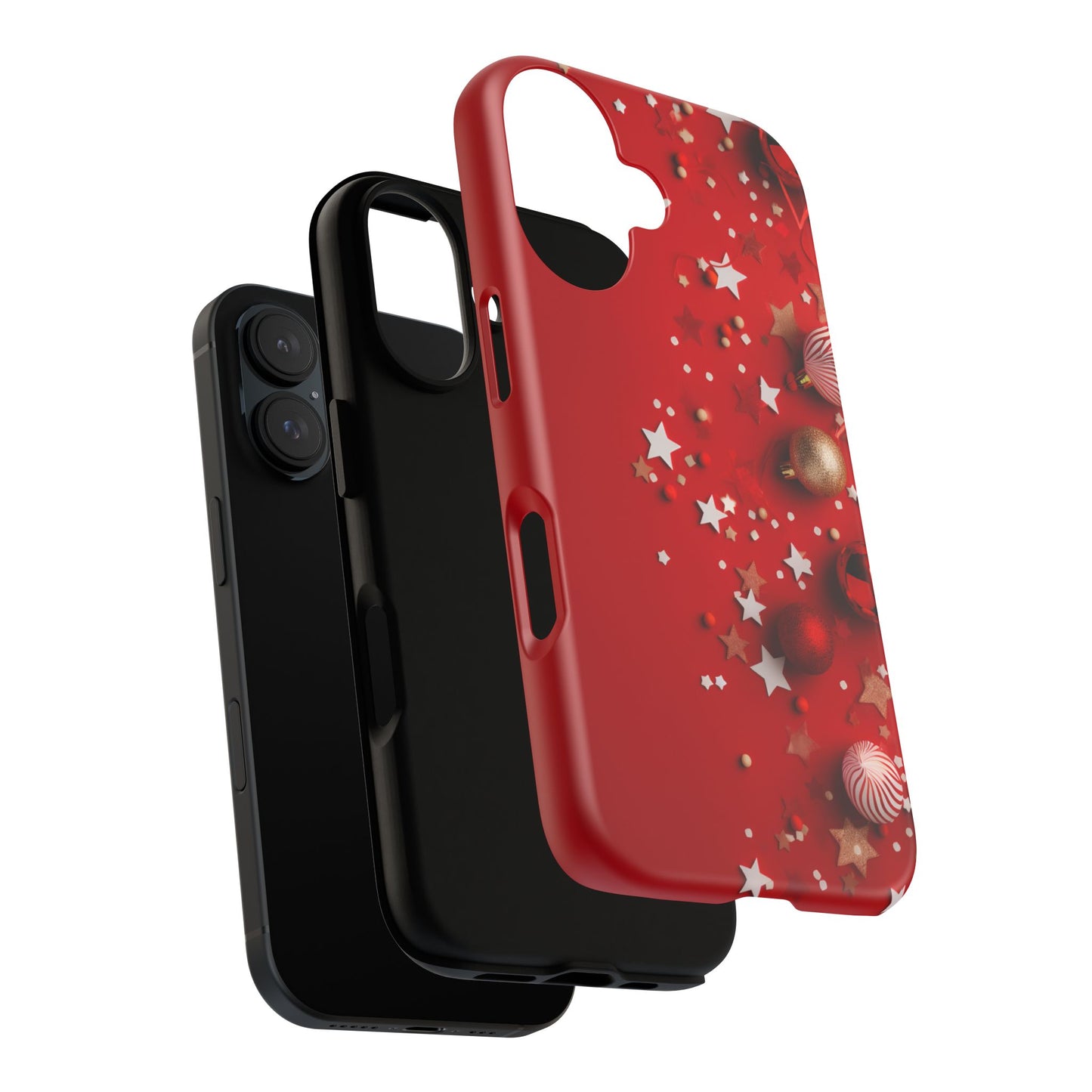 Luxury Red Christmas Decor Phone Case – Decorative Wrap-Inspired Design, Stylish Holiday Cover