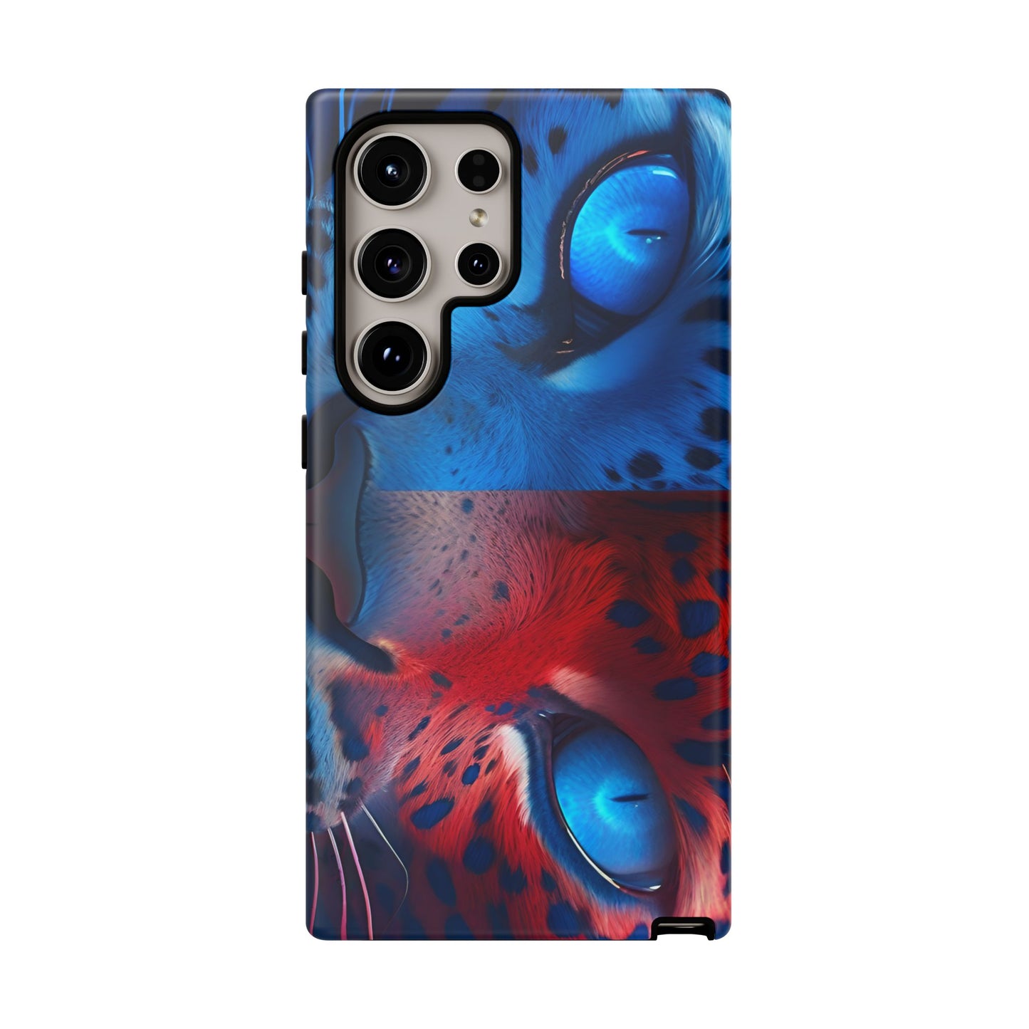 Samsung Galaxy Blue Red Tiger Tough phone Cases