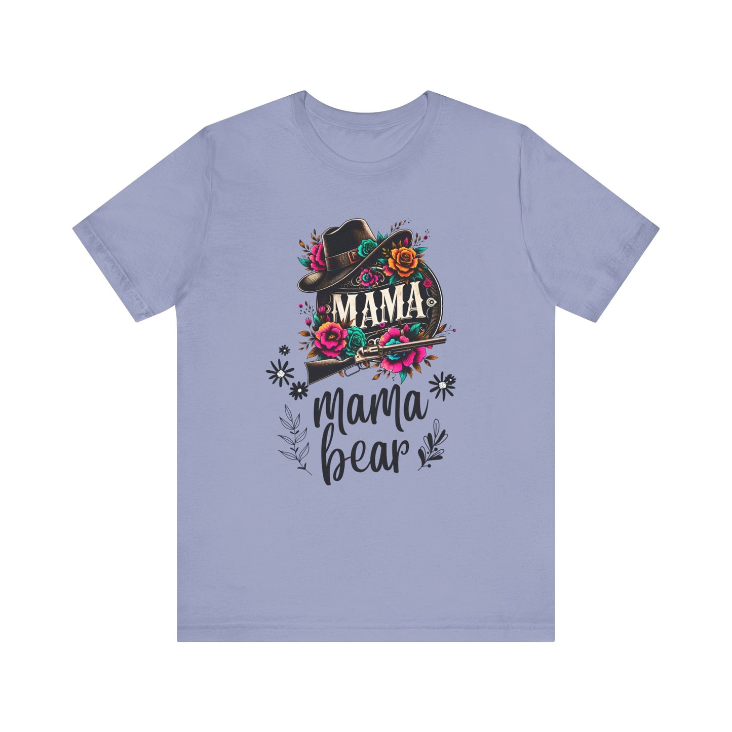 Mama Bear Flower Hut Mothers Day T-shirt BELLA CANVAS Short Sleeve Tee