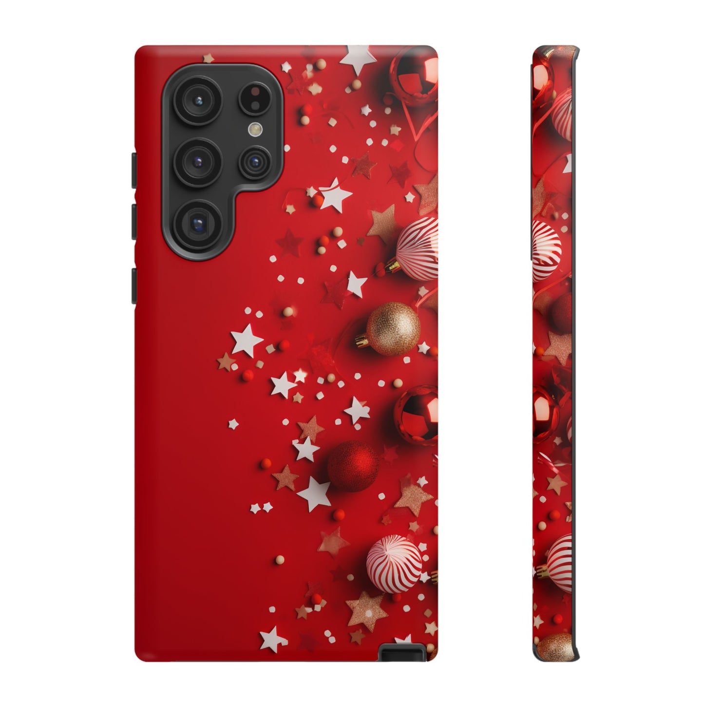 Luxury Red Christmas Decor Phone Case – Decorative Wrap-Inspired Design, Stylish Holiday Cover