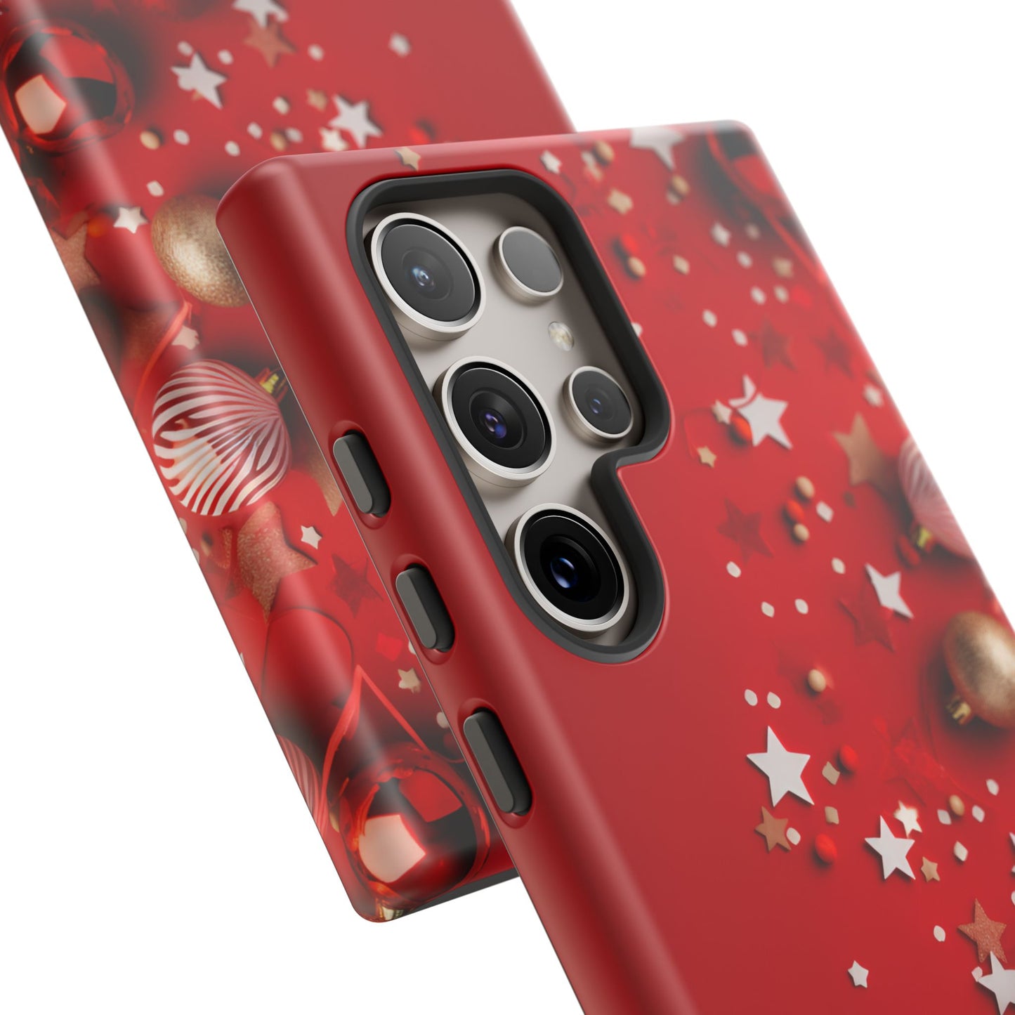 Luxury Red Christmas Decor Phone Case – Decorative Wrap-Inspired Design, Stylish Holiday Cover