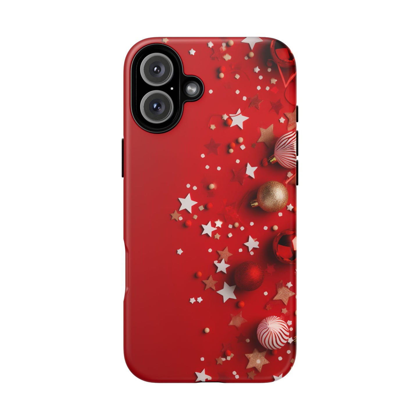 Luxury Red Christmas Decor Phone Case – Decorative Wrap-Inspired Design, Stylish Holiday Cover