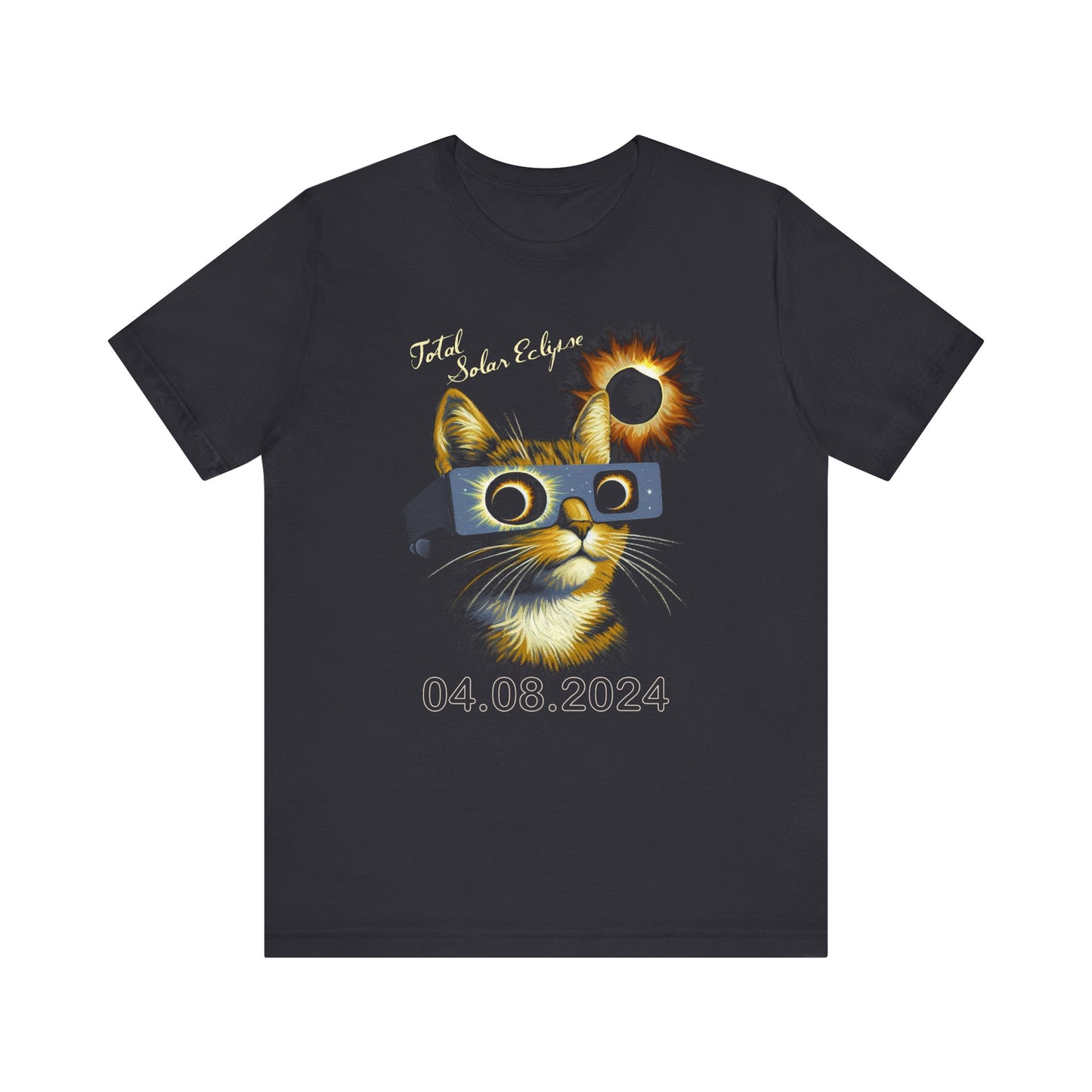 Cat Wearing Total Solar Eclipse Commemorative Unisex T-Shirt