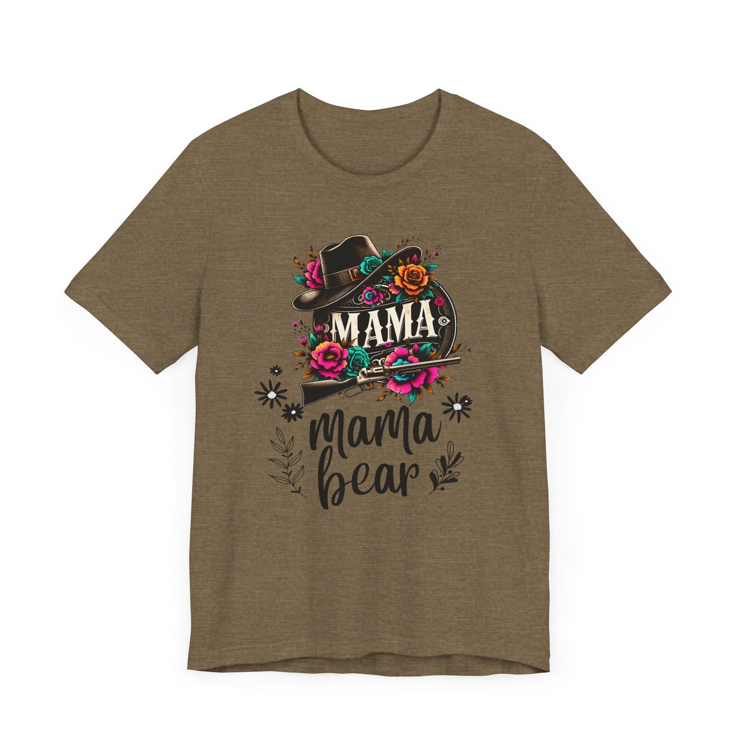 Mama Bear Flower Hut Mothers Day T-shirt BELLA CANVAS Short Sleeve Tee