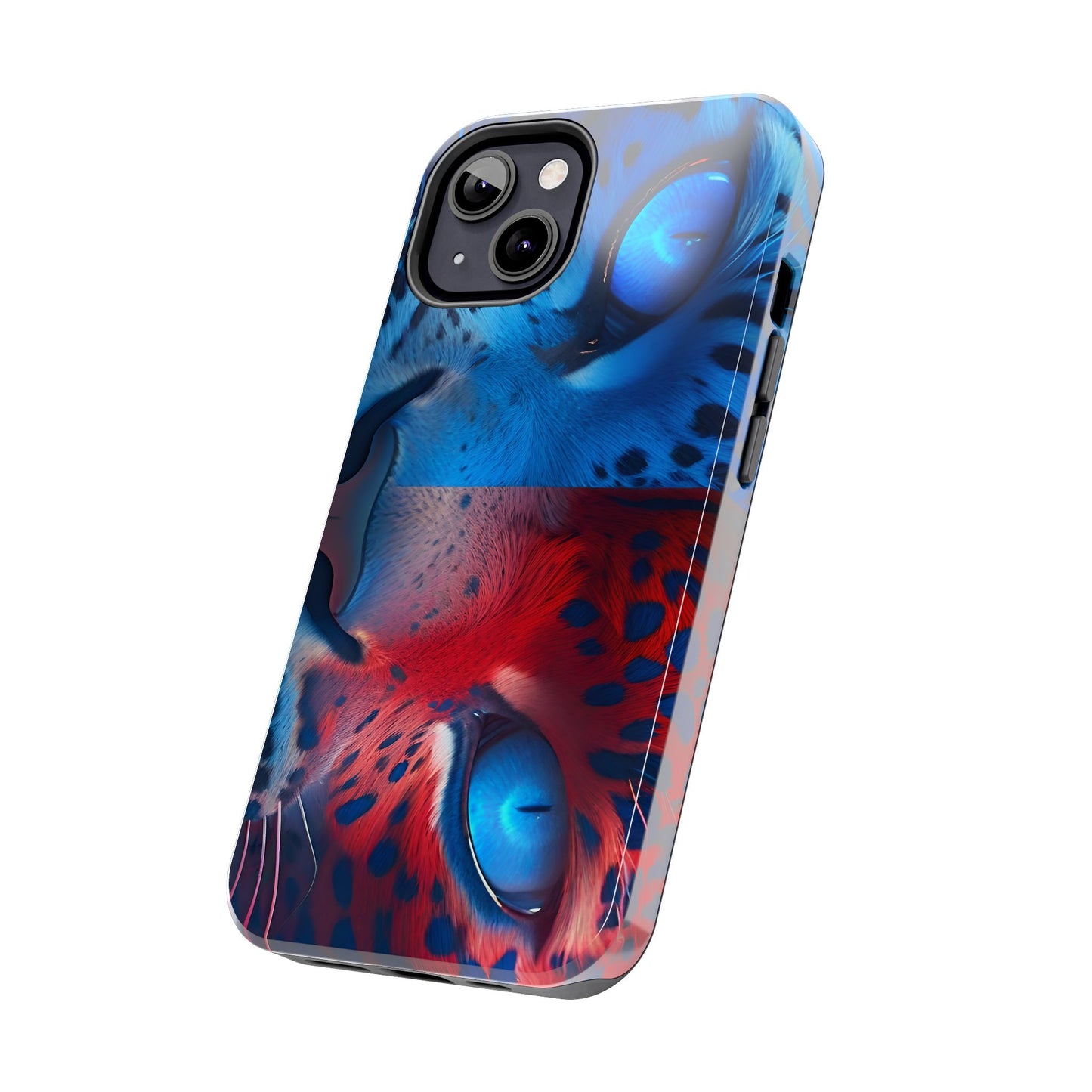 Blue Red Tiger Tough iPhone Cases