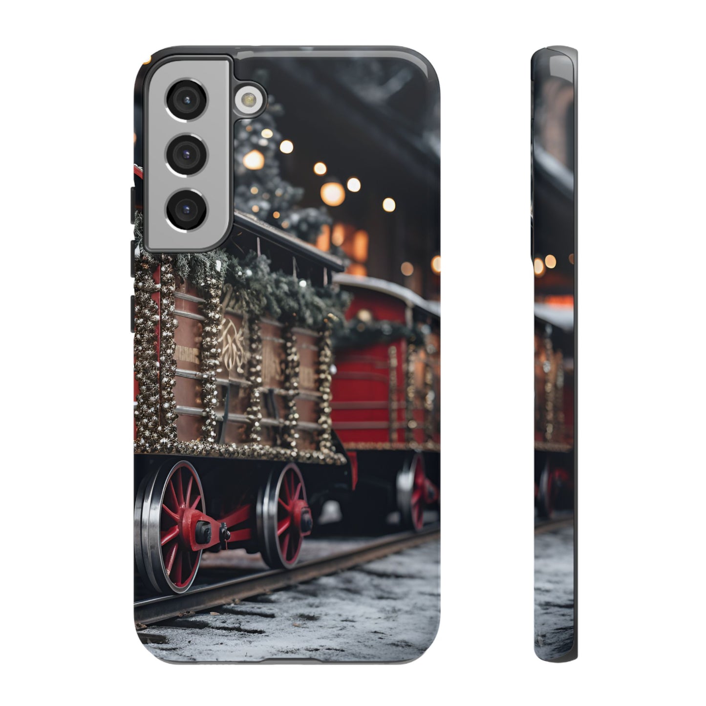 Christmas Train Phone Case – Festive Holiday Railroad Design, Vintage Winter Scene Protective Cover