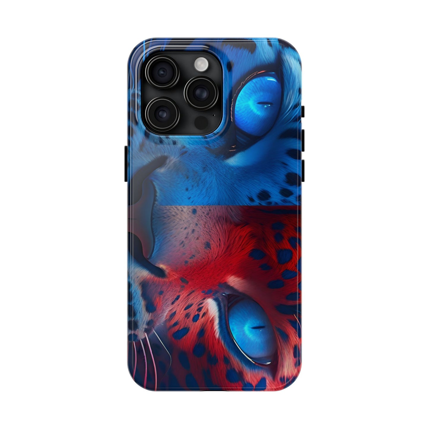 Blue Red Tiger Tough iPhone Cases