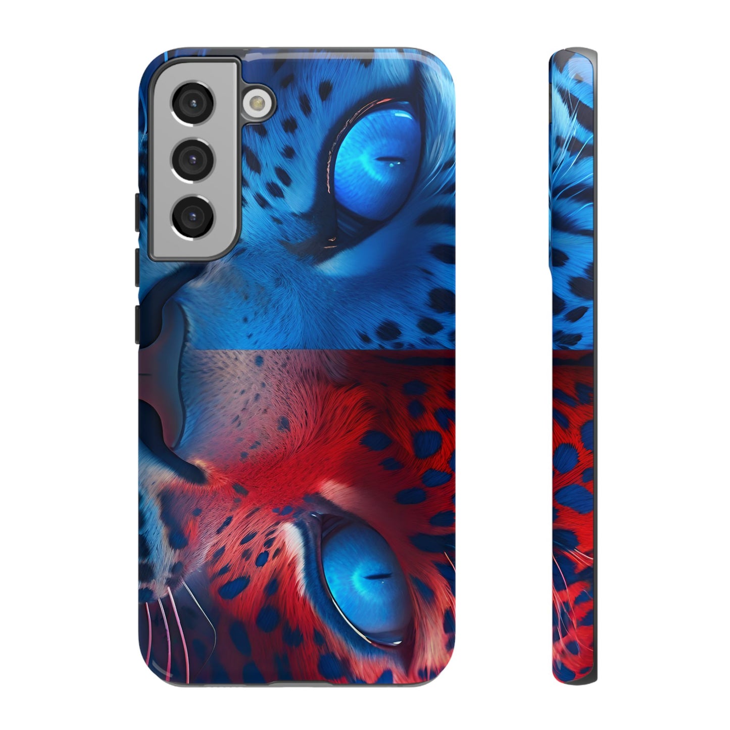 Samsung Galaxy Blue Red Tiger Tough phone Cases