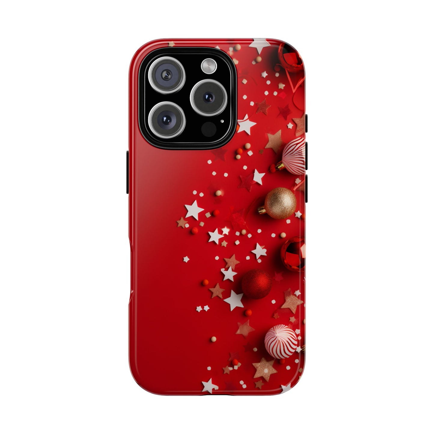 Luxury Red Christmas Decor Phone Case – Decorative Wrap-Inspired Design, Stylish Holiday Cover