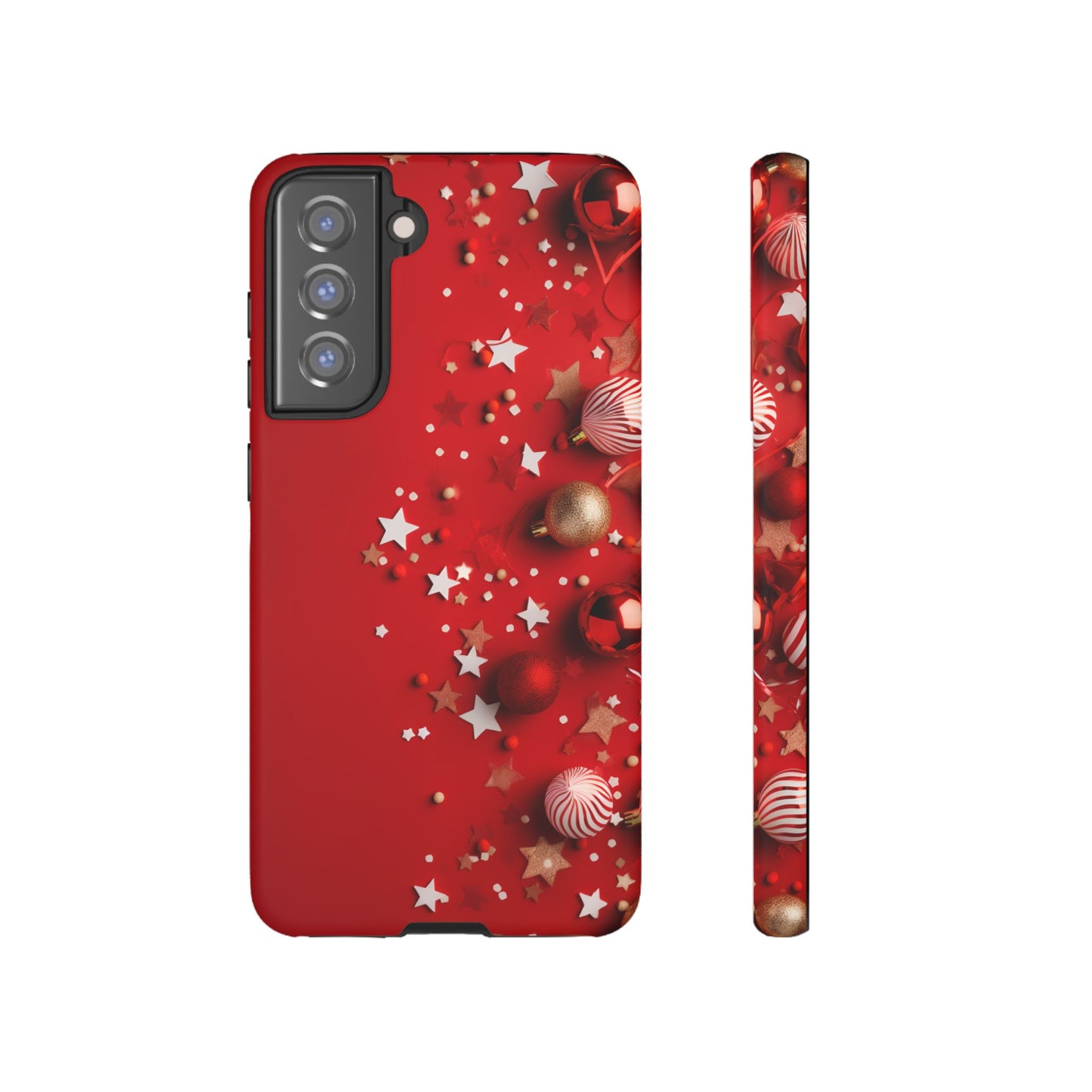 Luxury Red Christmas Decor Phone Case – Decorative Wrap-Inspired Design, Stylish Holiday Cover