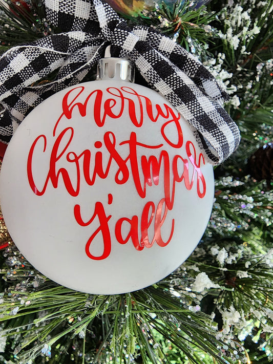 Merry Christmas Y'all Christmas Ornaments (Set Of 3)