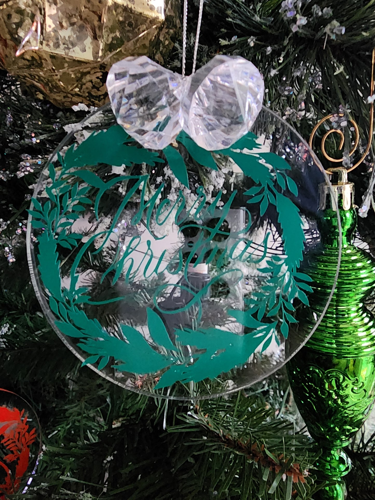 Merry Christmas Acrylic Ornaments, Merry Christmas (Set of 2)