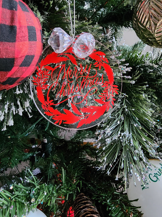 Merry Christmas Acrylic Ornaments, Merry Christmas (Set of 2)