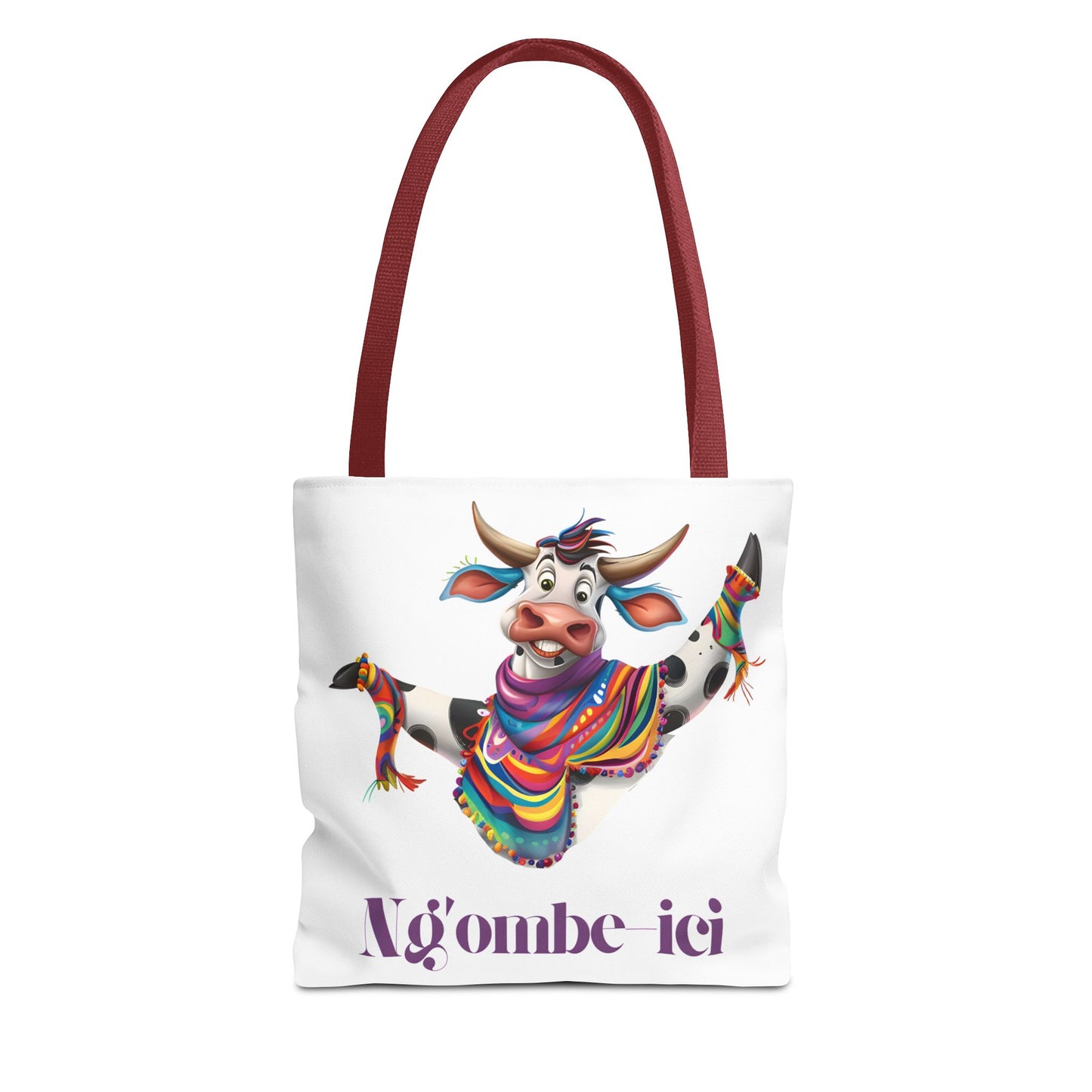 Tote Funny Ngombe-ici Cow Bag, Fun Eco-Friendly Shopping Bag, Animal Lover Gift, Festival Tote, Cute Cow Design, Mochila de Vaca
