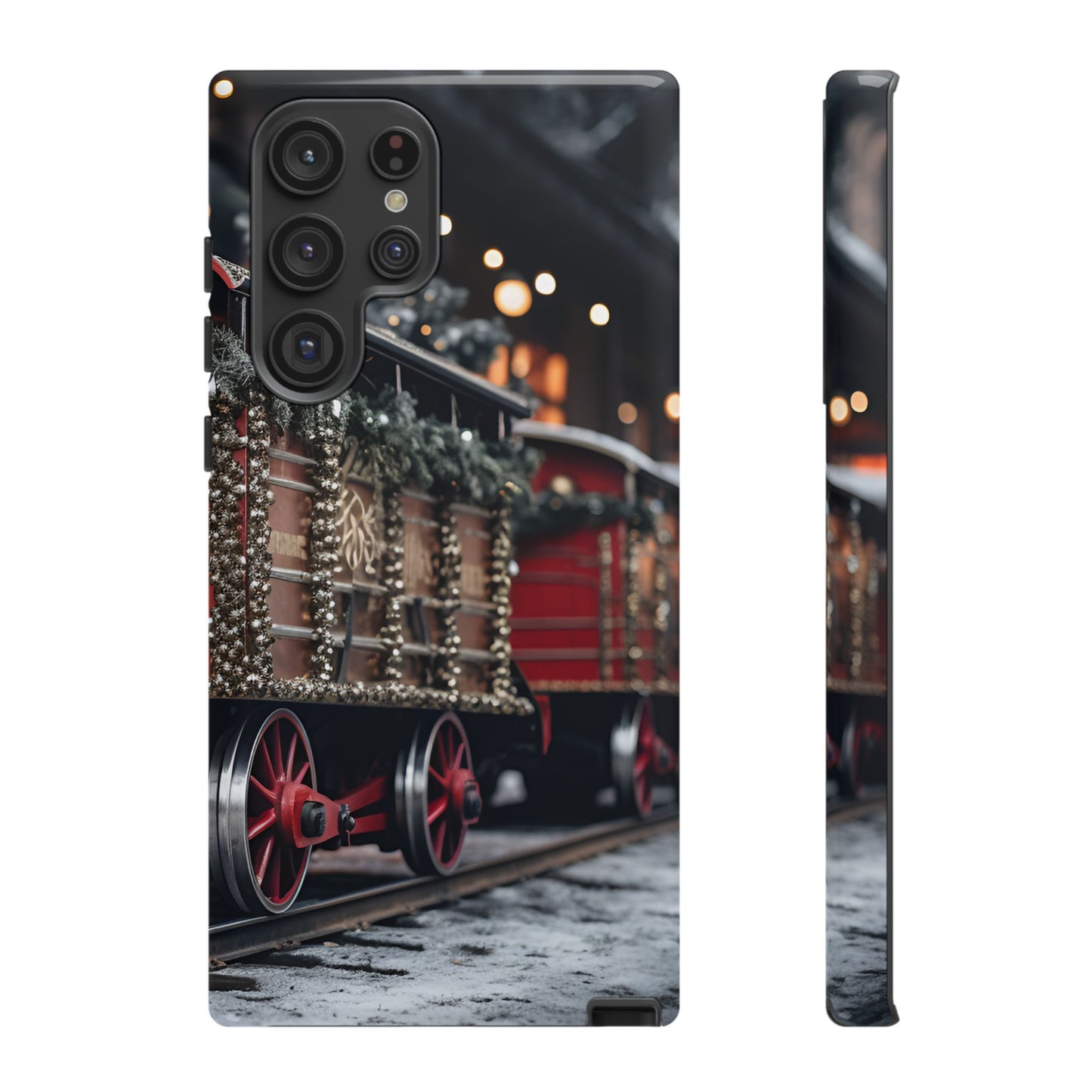 Christmas Train Phone Case – Festive Holiday Railroad Design, Vintage Winter Scene Protective Cover