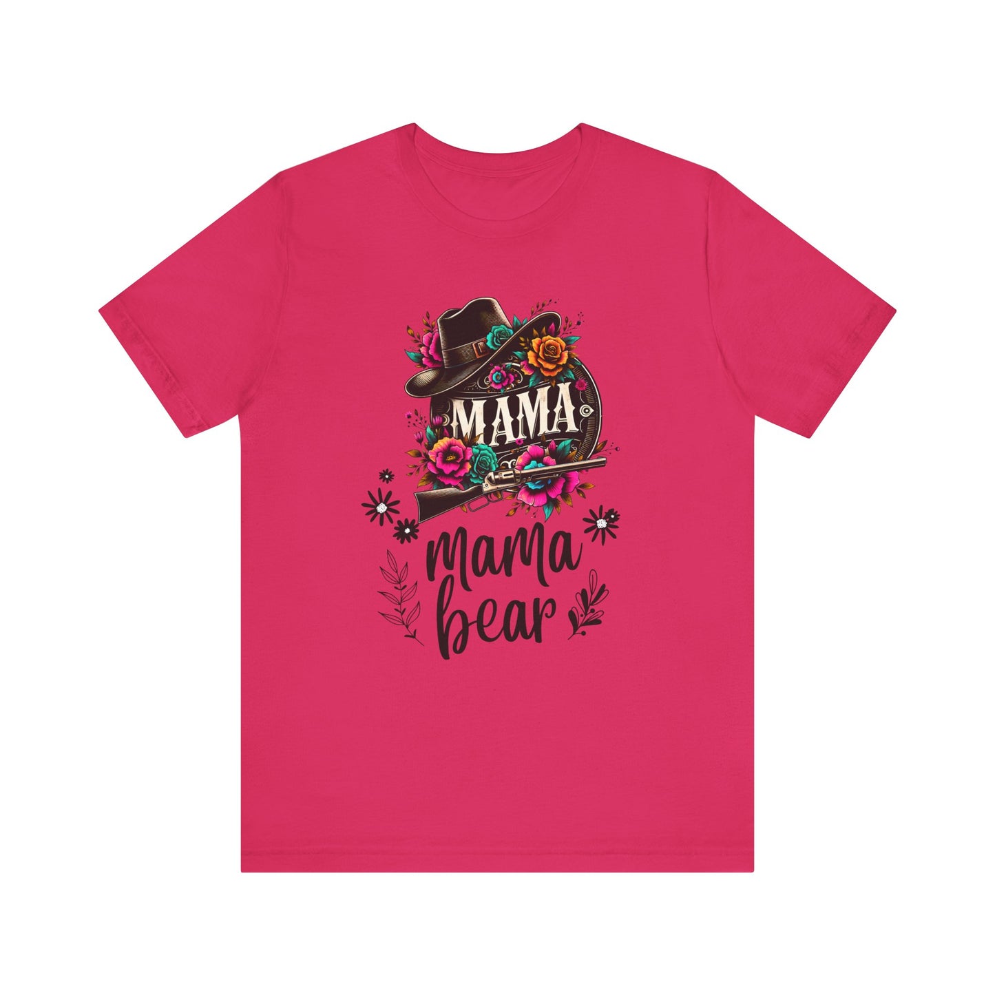 Mama Bear Flower Hut Mothers Day T-shirt BELLA CANVAS Short Sleeve Tee