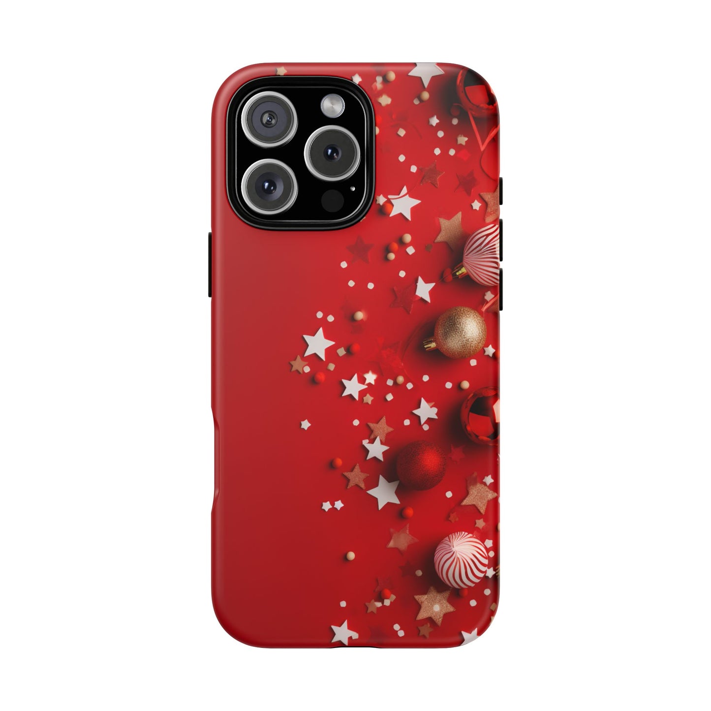 Luxury Red Christmas Decor Phone Case – Decorative Wrap-Inspired Design, Stylish Holiday Cover