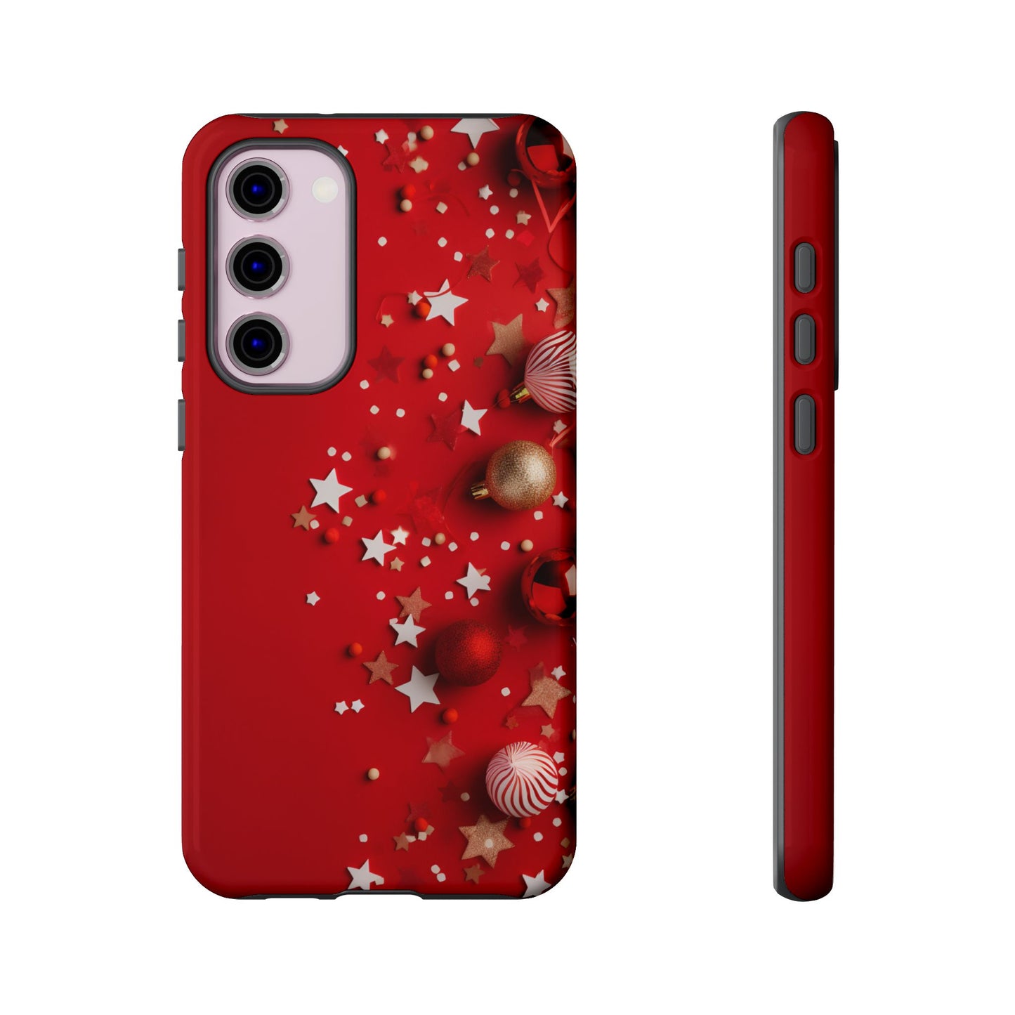 Luxury Red Christmas Decor Phone Case – Decorative Wrap-Inspired Design, Stylish Holiday Cover