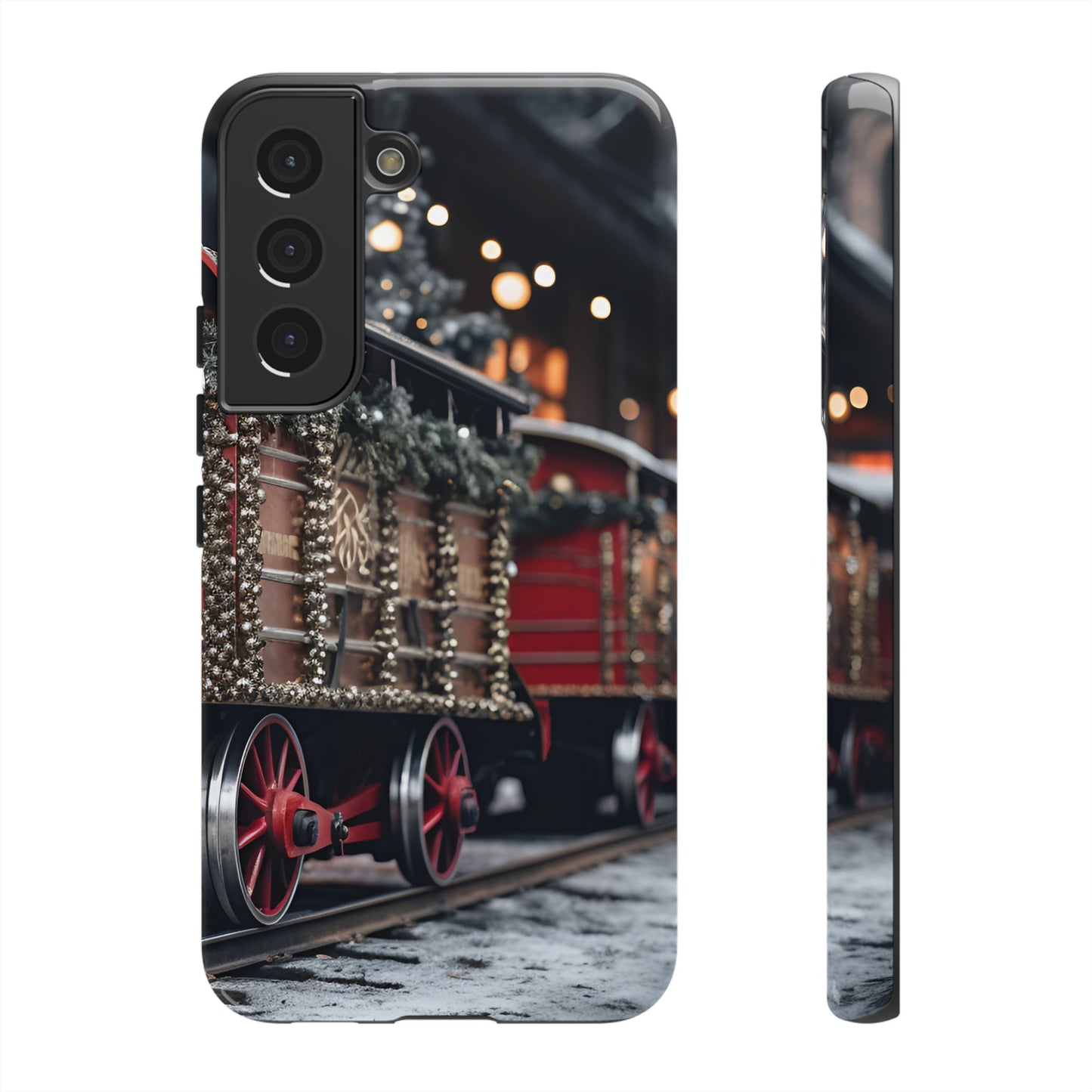 Christmas Train Phone Case – Festive Holiday Railroad Design, Vintage Winter Scene Protective Cover